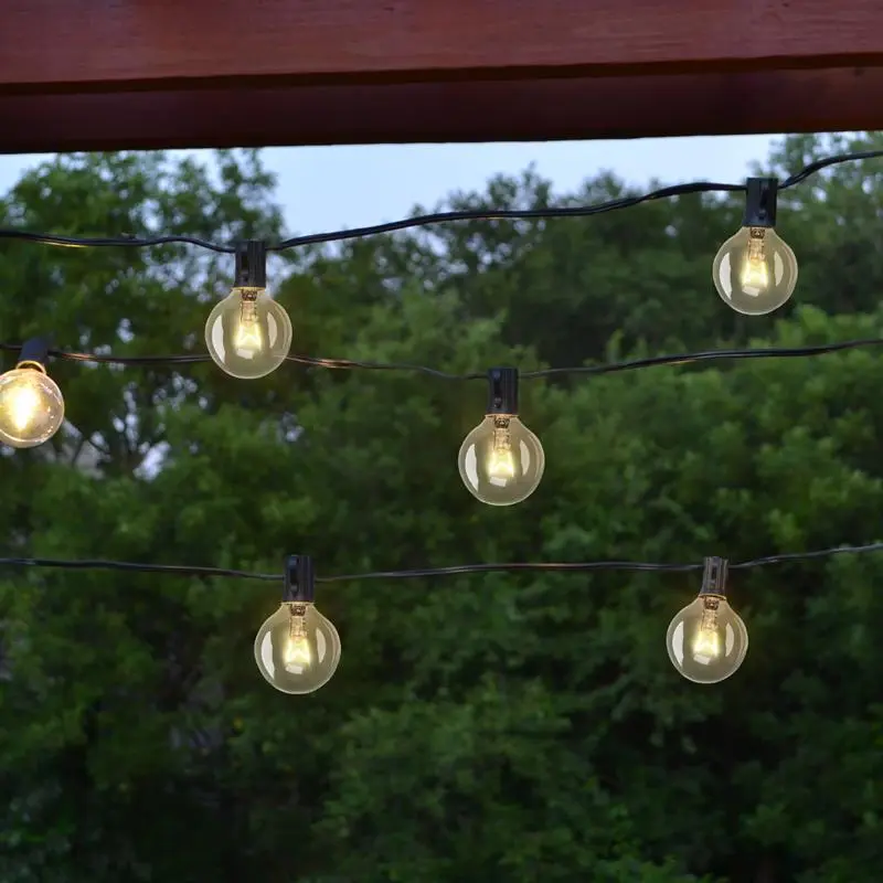 Living Accents G40 Solar Light Set Warm White 26 ft 20 Lights Outdoor