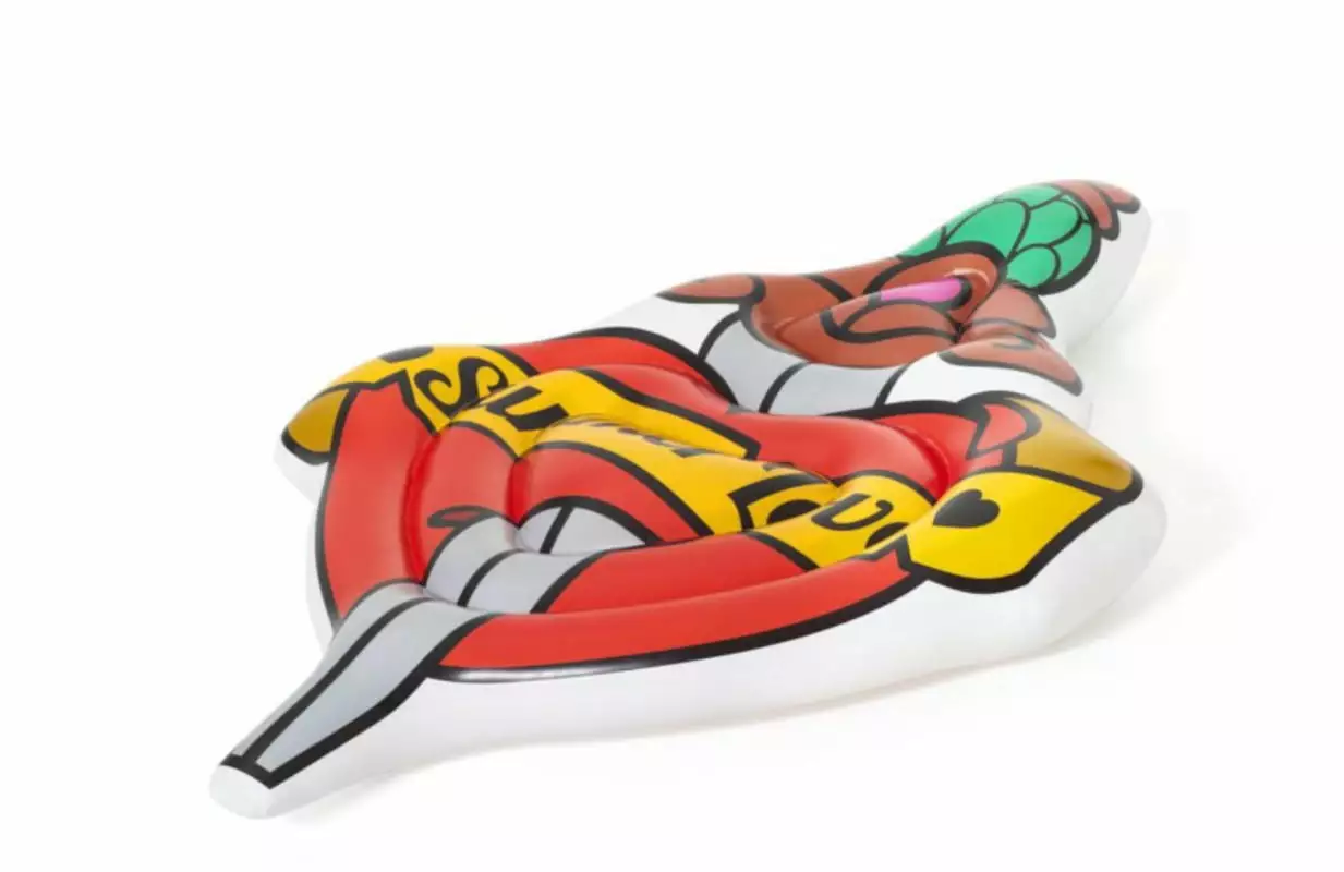 Summer Love Tattoo Inflatable Floating Bed Pool and Beach Eco