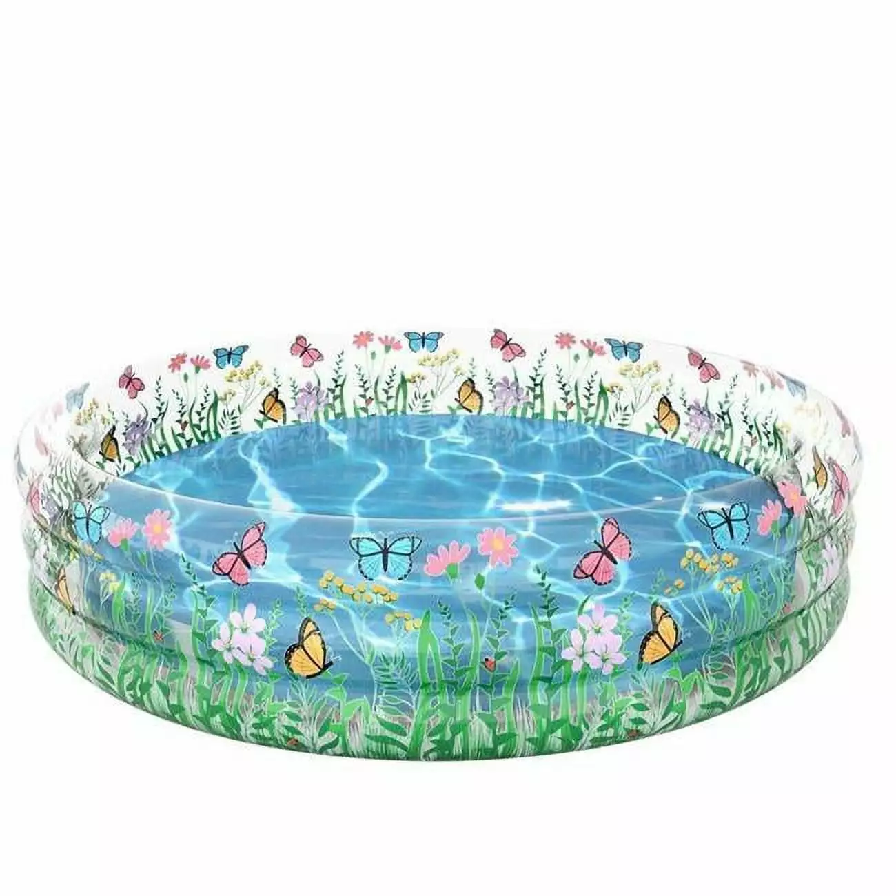 Pool Candy PC6060GAR 60 x 15 Inflatable Sunning Pool Featuring Butterfly Garden Party