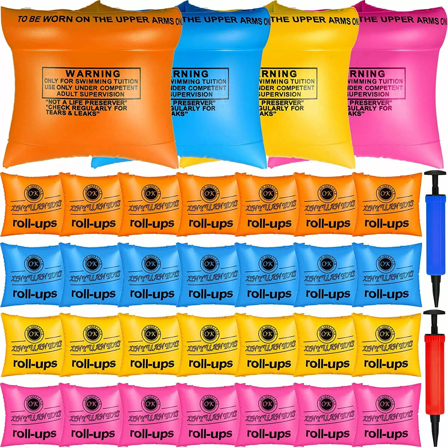 32 Pieces Arm Floaties Swimming Rings Toddlers Kids and Adults