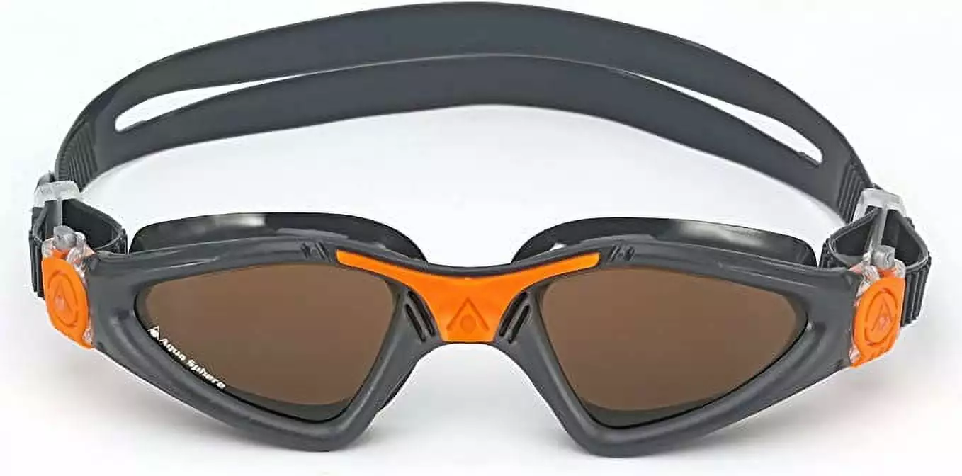 Aqua Sphere Kayenne Brown Polarized Swim Goggles Grey Orange