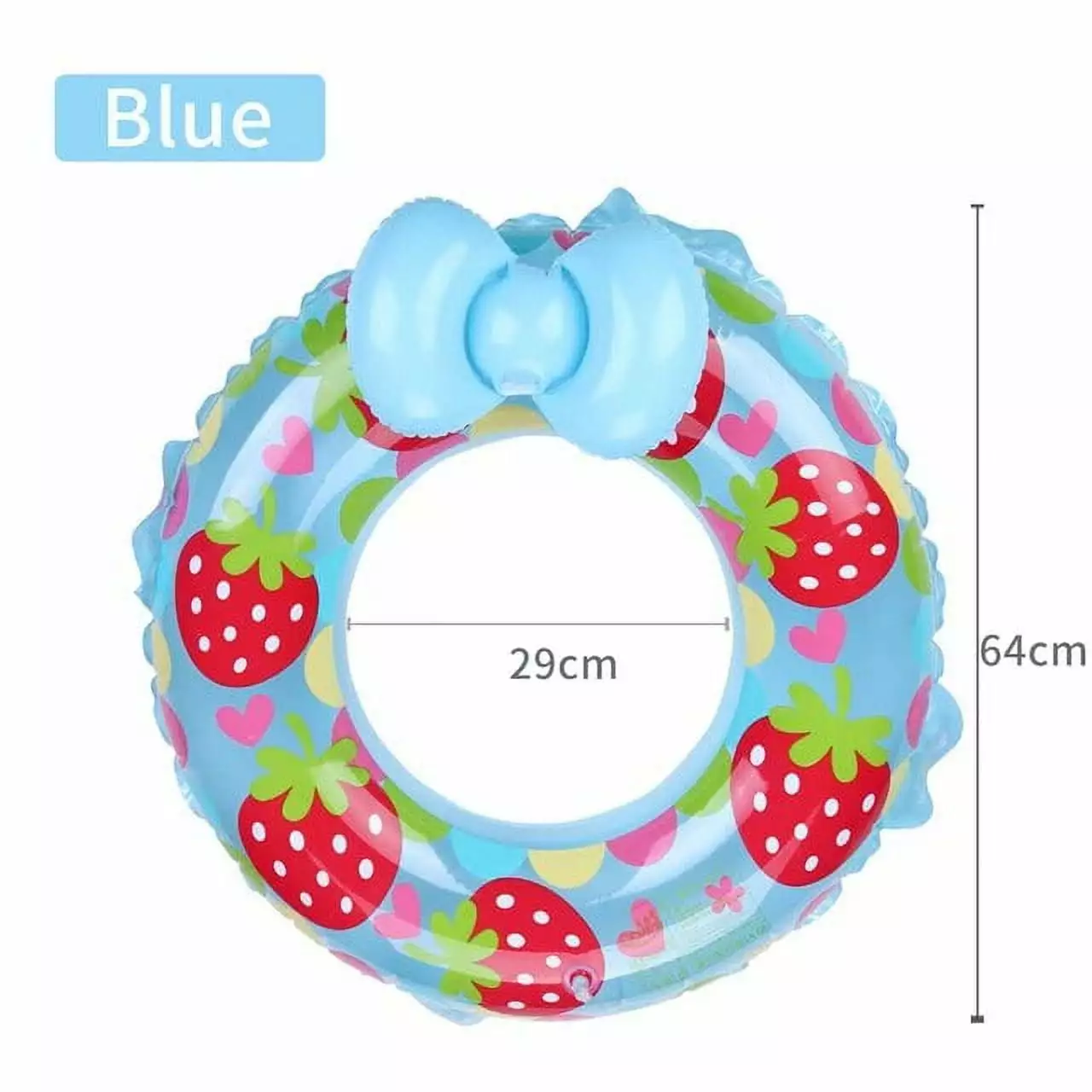Summer Seat Ring Toy Buoy Mattress Inflatable Donut Swimming Ring Strawberry Cartoon