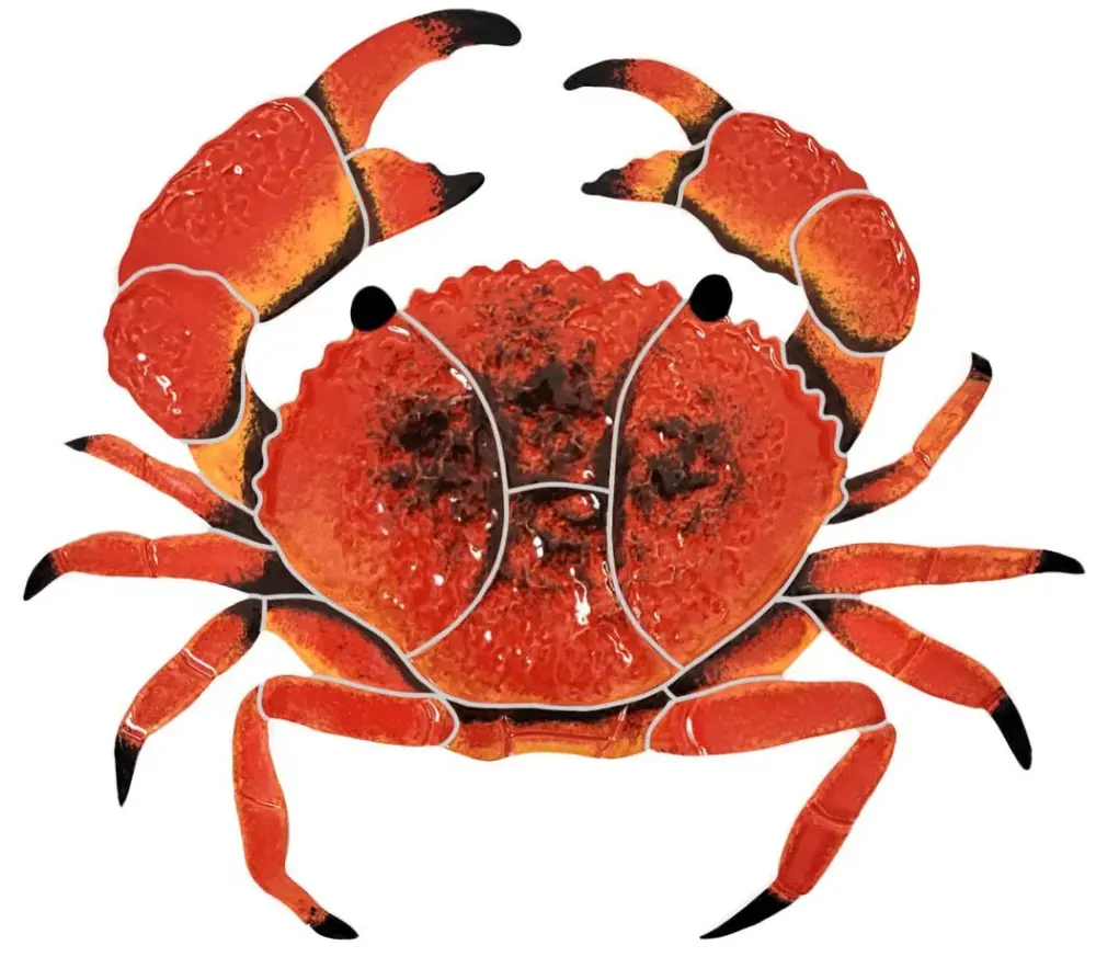 Artistry Mosaics Crab Clay Swimming Pool Mosaic, Red (9" x 10")