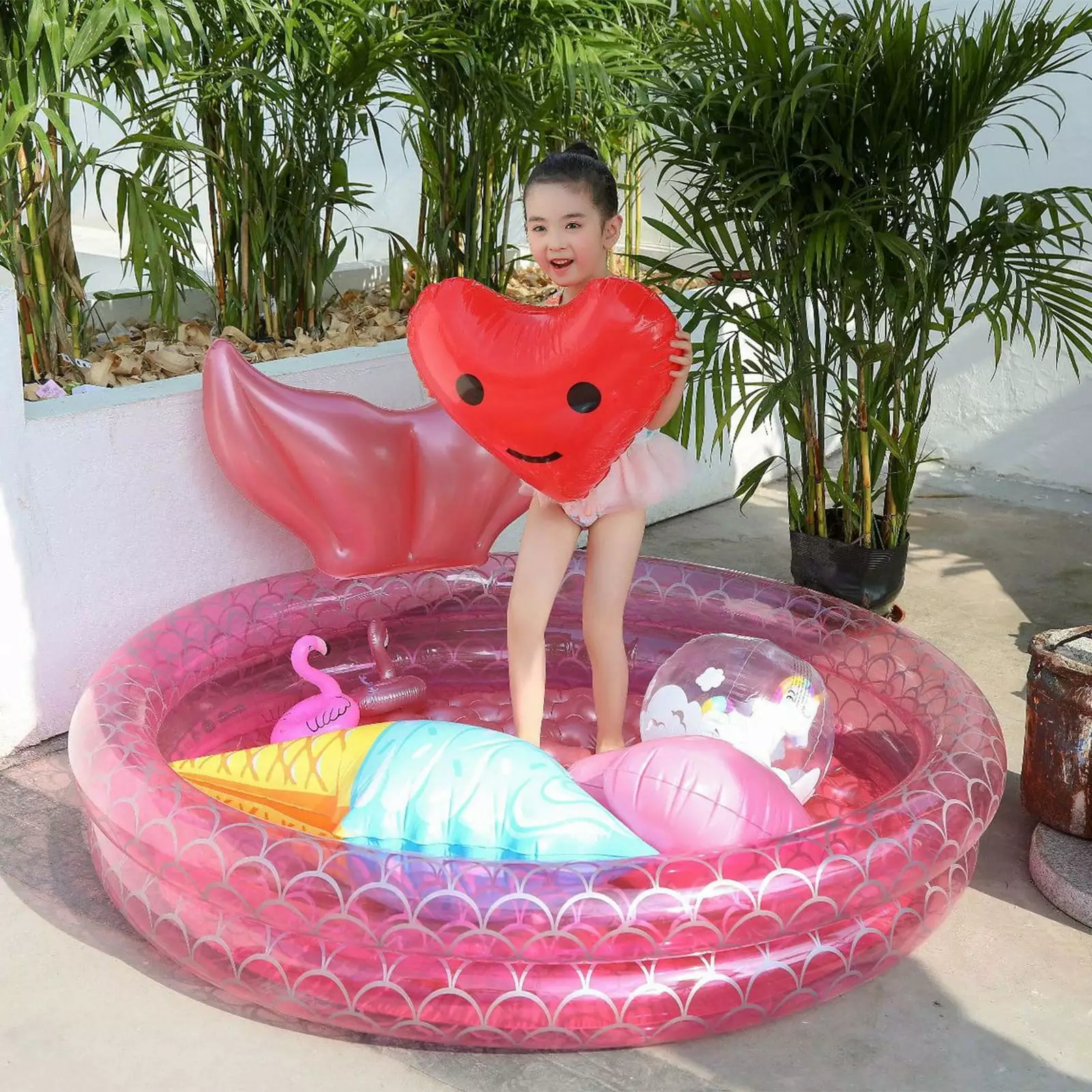 ArWgKavx Inflatable Backyard Kiddie Pool Round Swimming Pool Kids Paddling Pool Indoor Outdoor Baby Ball Pool