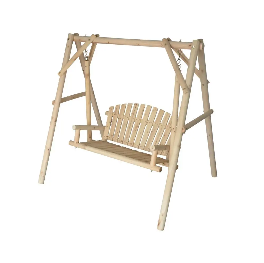 Seasonal Trends F12022 Cedar Wood Log Swing and Frame Kit Backyard