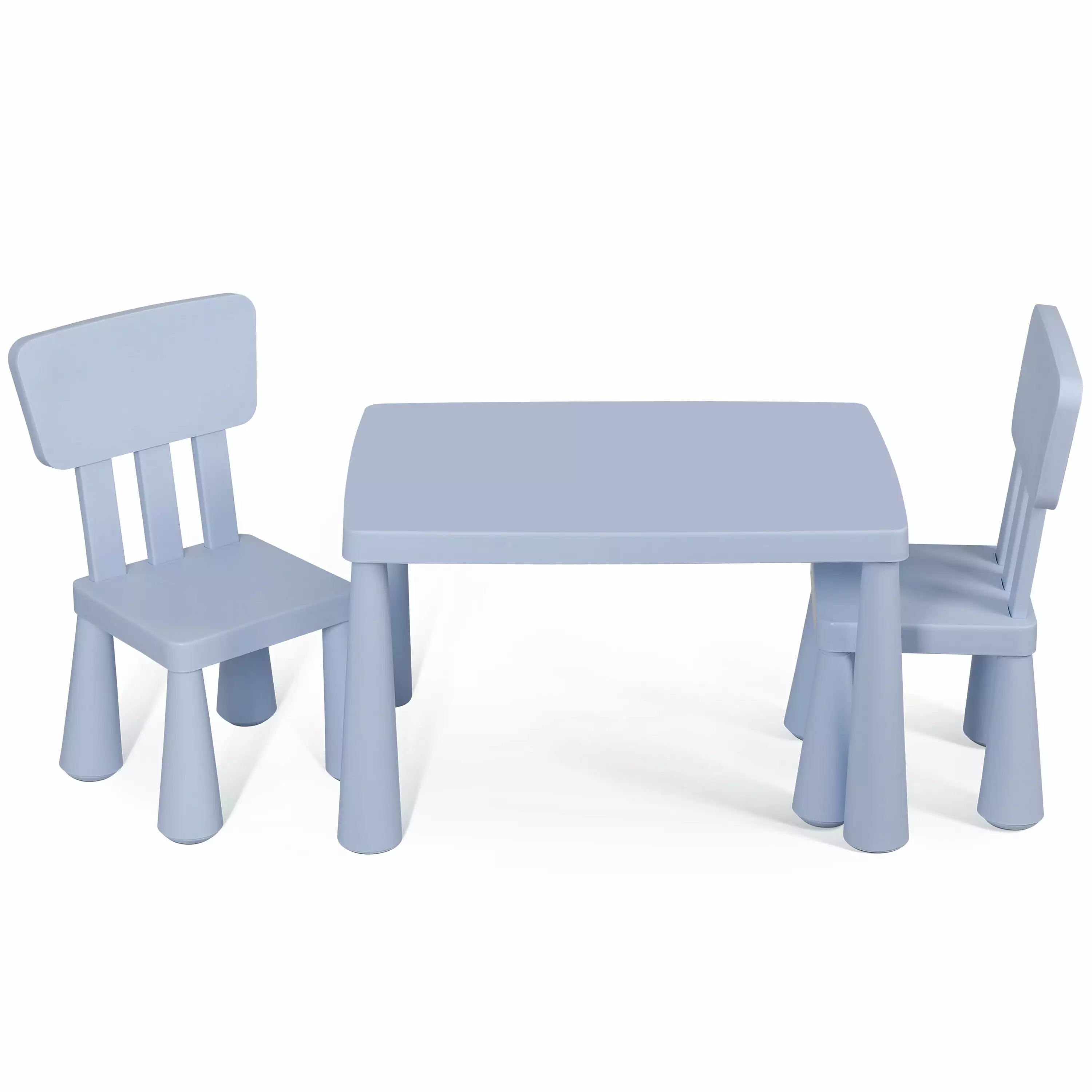 ZENY Kids Table and Chair Set 3 Piece Plastic Children Activity Toddler Table & Chair Blue