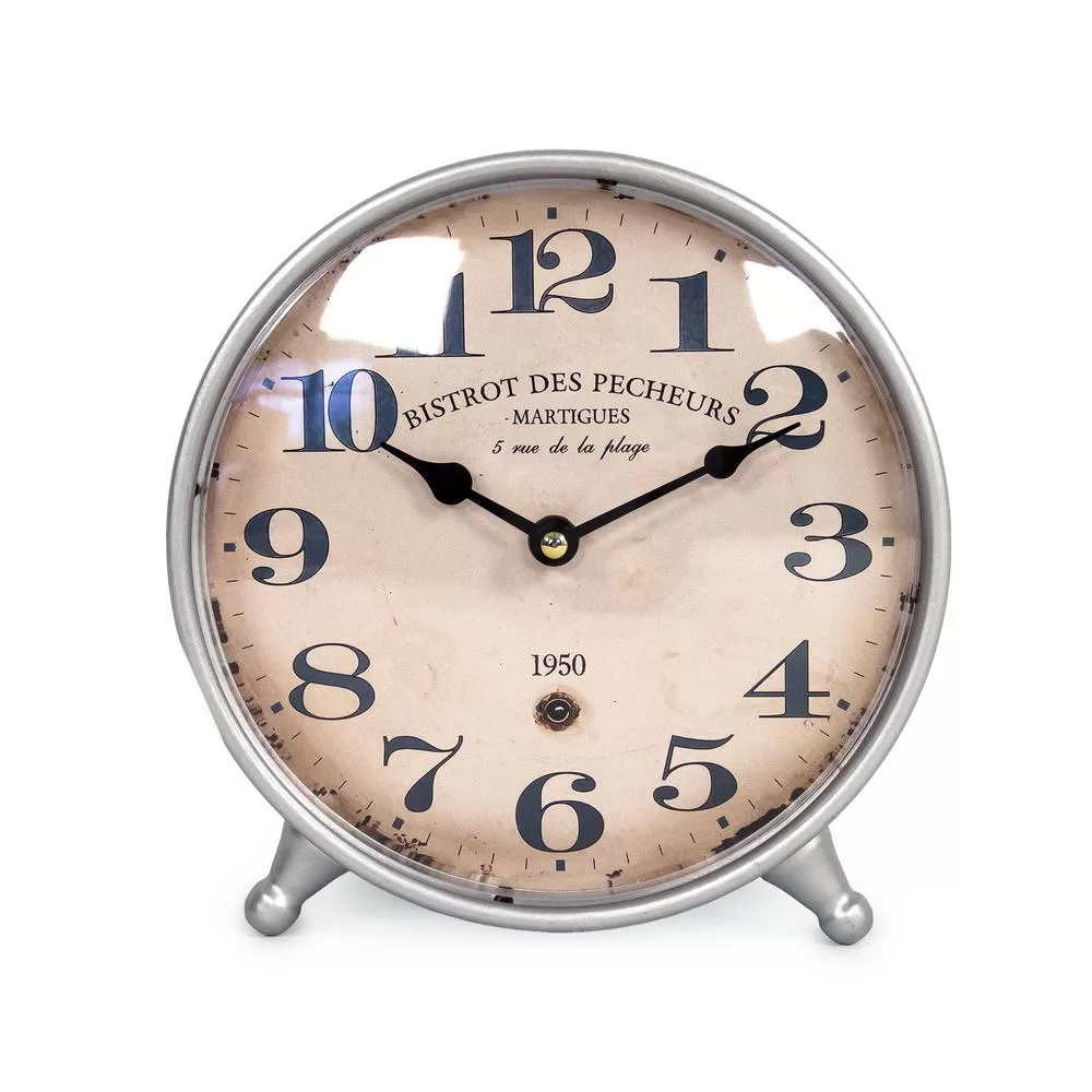 Zentique Blue Vintage Distressed Face Table Clock Farmhouse Decor