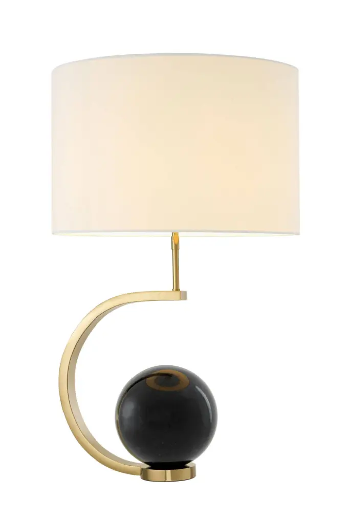 Eichholtz Luigi Black Marble Table Lamp Modern Bedside Lighting