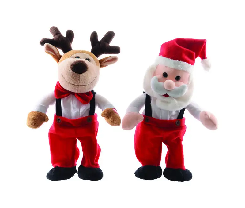 Decoris Red White Dancing Reindeer or Santa Christmas Decor Pack 12