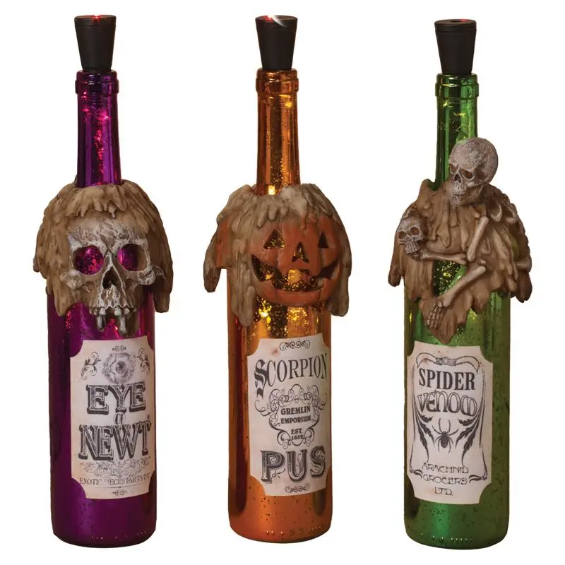 Gerson 13.5 Smoking Bottles Tabletop Halloween Decor Pack 12