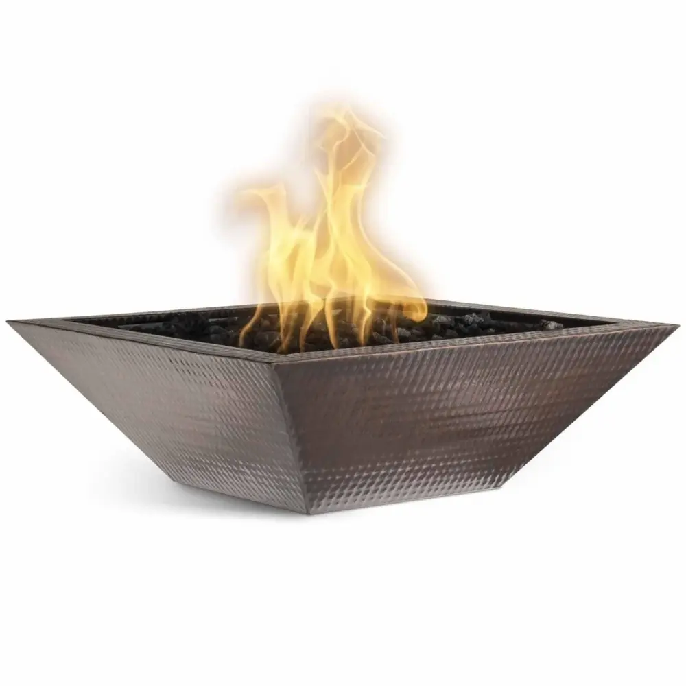 Outdoor Plus - Maya Square Hammered Warm-toned Fire Pit Bowl OPT-SQ24