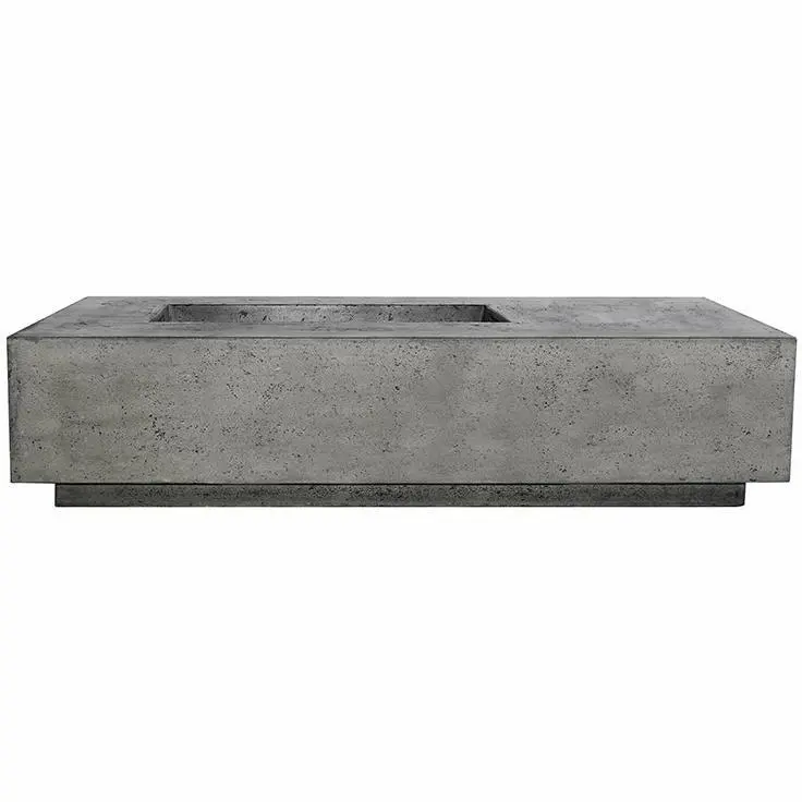 Prism Hardscapes - Tavola Series 5 Rectangular Concrete Fire Pit Table Backyard Gatherings