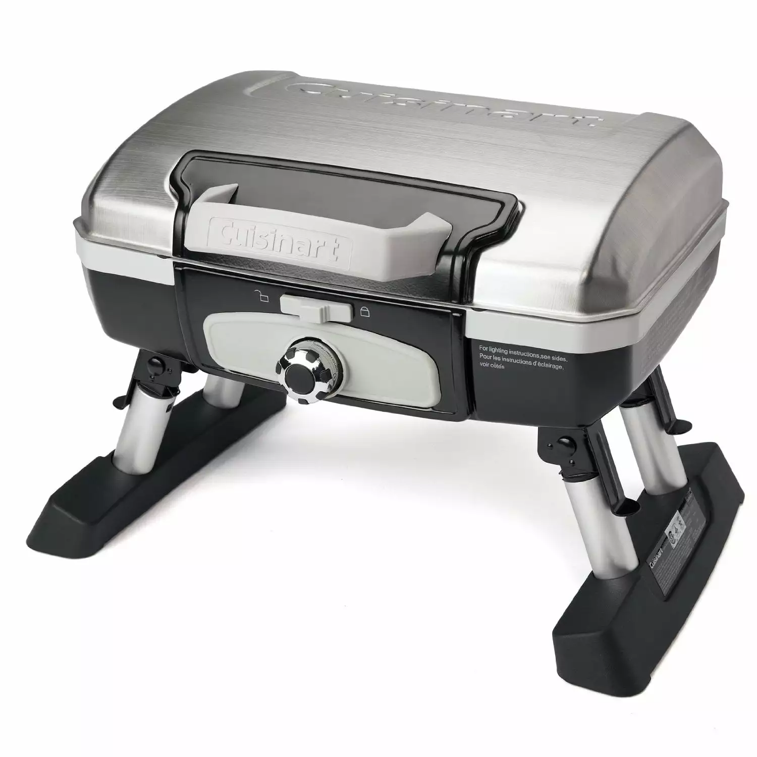 Cuisinart Petit Gourmet Travel-friendly Tabletop Outdoor LP Gas Grill Silver Black