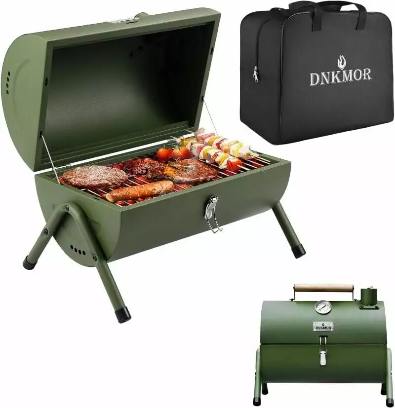 Travel-friendly Charcoal Grill Tabletop Outdoor Barbecue Smoker Small BBQ Camping Beach