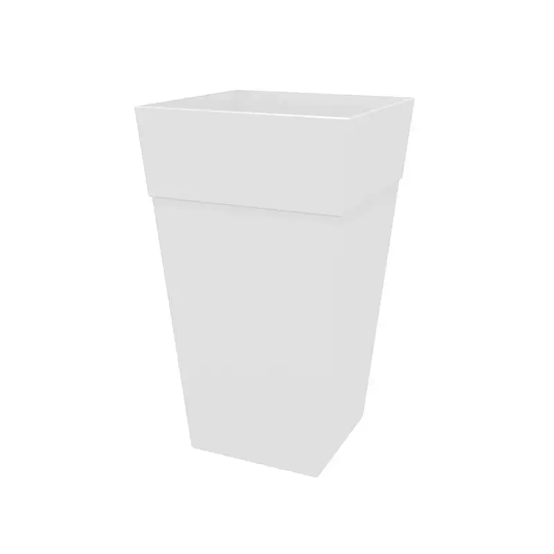 Bloem Finley 25 . H X 14.65 . W X 14.65 . D Resin Tall Tapered Planter Casper White