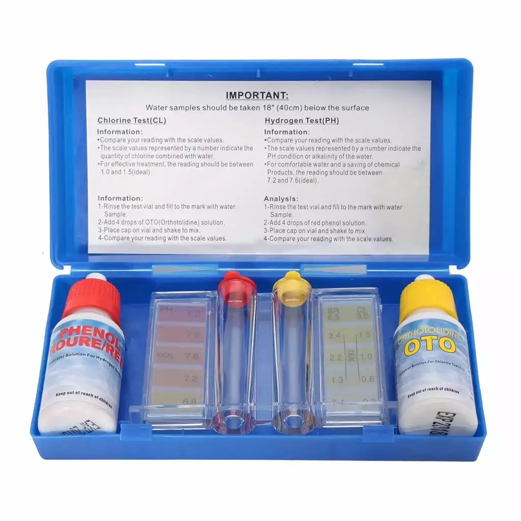 Pkeoh Portable Ph Water Quality Test Kit Swimming Pool Spa Test Indicator 40