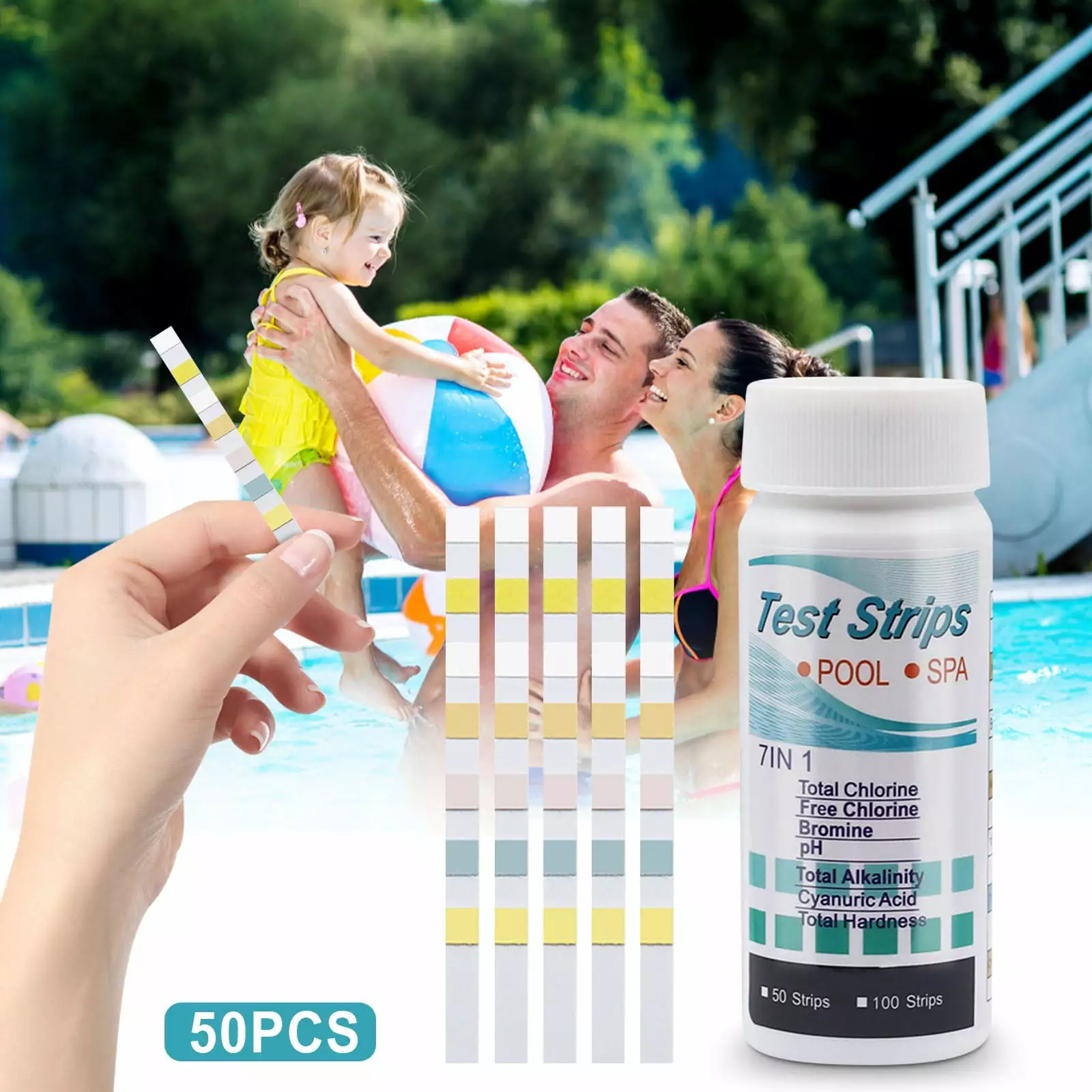 7 1 Water Testing Kits Drinking Water Pool Aquarium Well and Tap Water 50 Strips