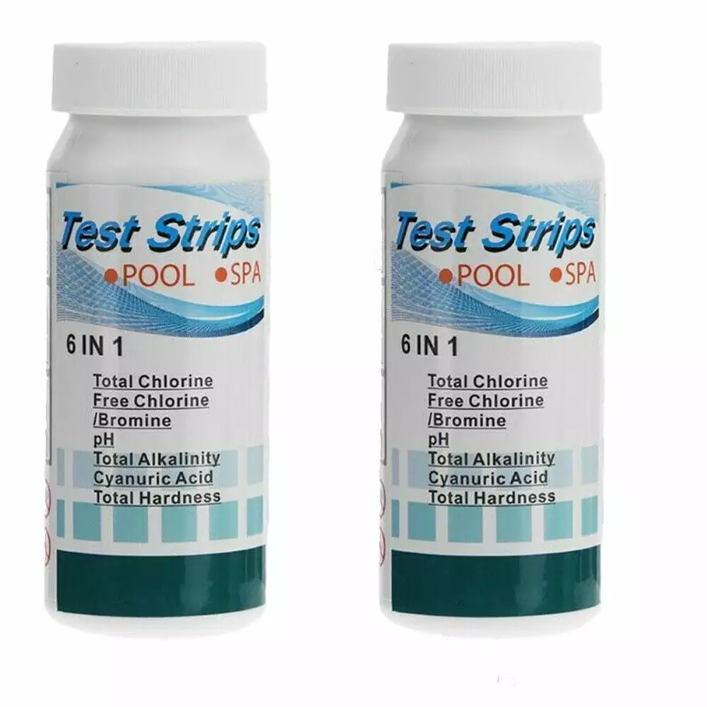 100-200 Pc 6--1 Chlorine Dip Pool Test Strips Swimming Pool and Spa PH Testing