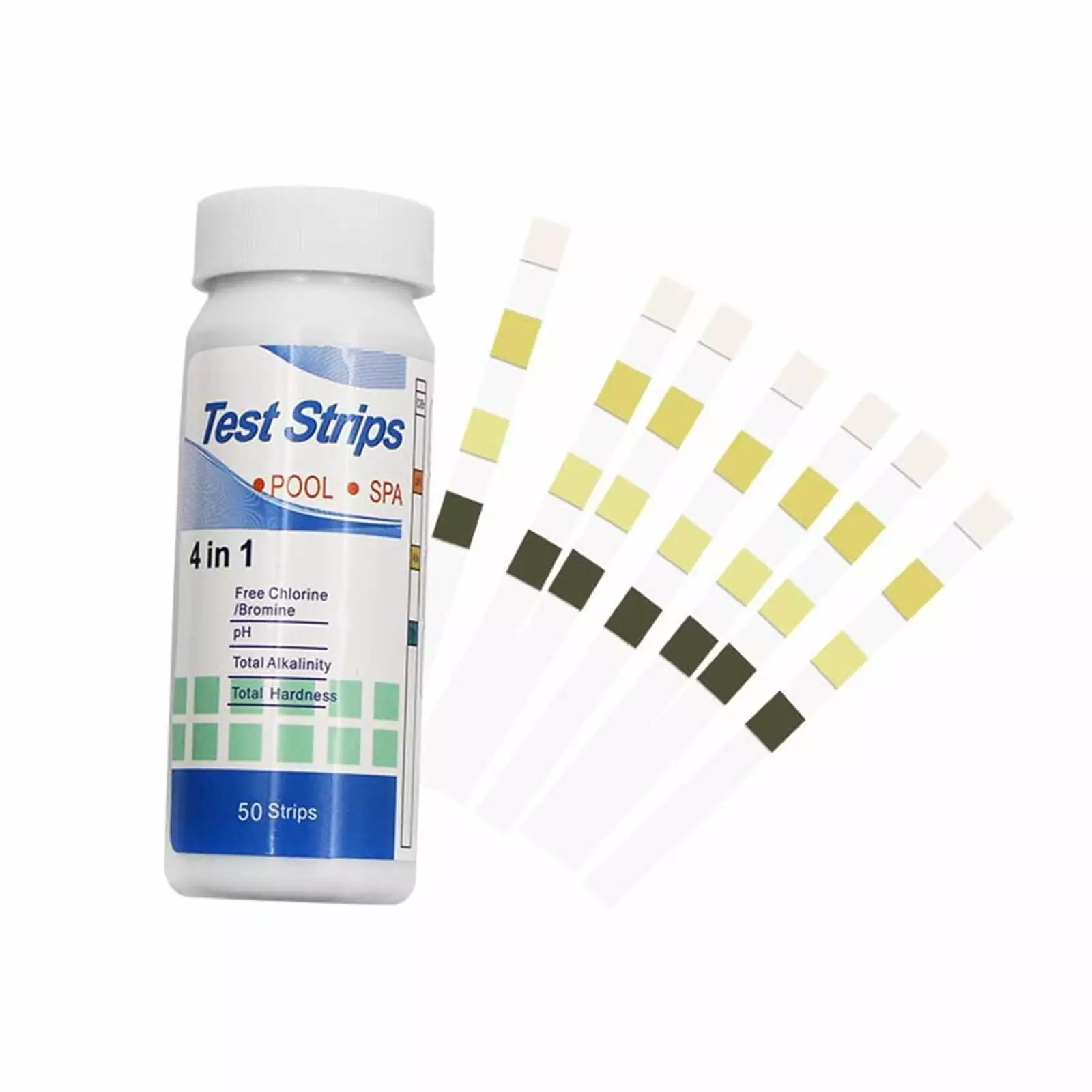 4--1 Pool and Spa Test Strips Kit 50 Count Accurate Water Testing Swimming Pool and Hot Tubs