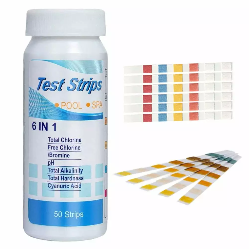 50Pcs 6--1 Pool and Spa Test Strips Quick and Accurate Water Testing Pools and Hot Tubs 1pc
