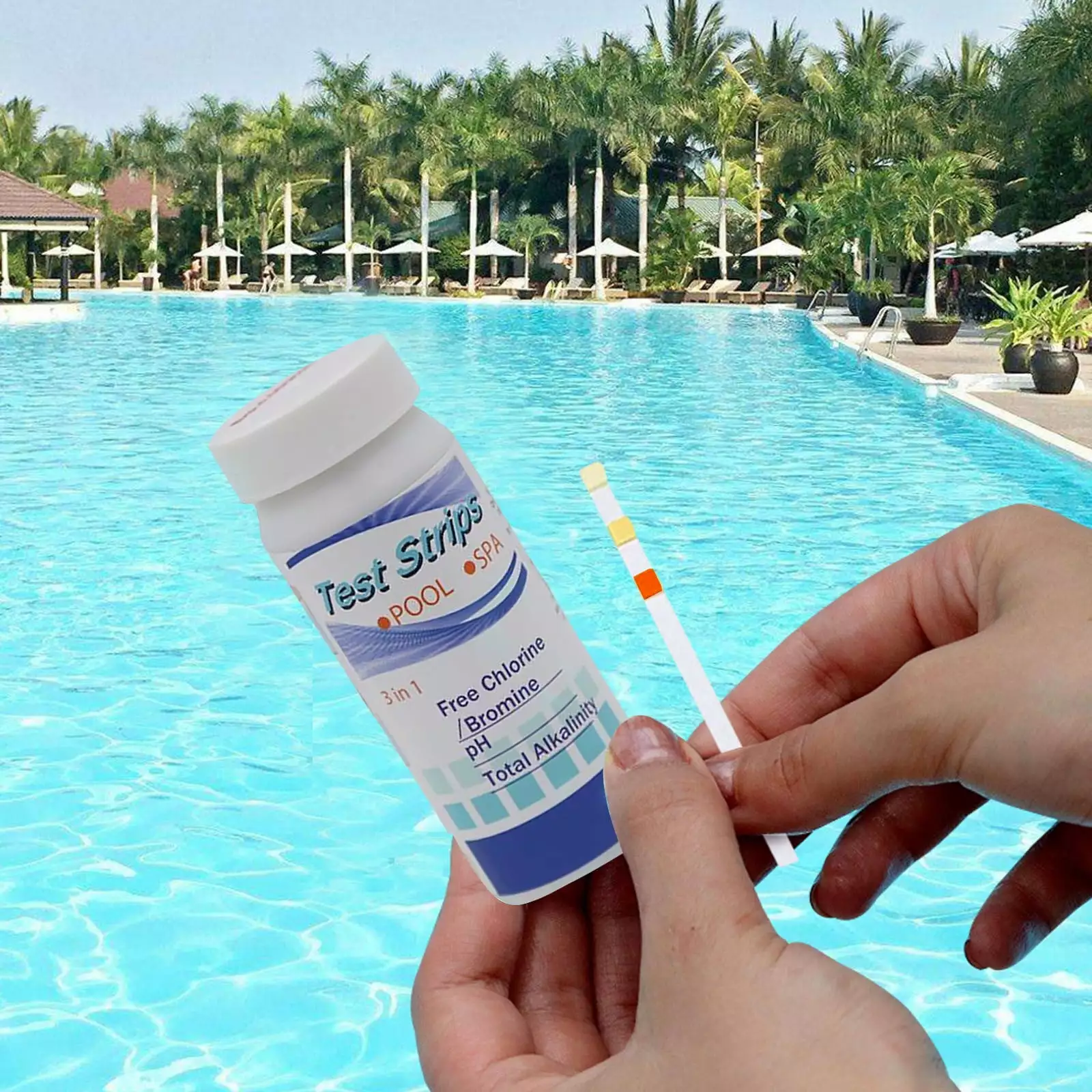 6-Way Pool Test Strips Salt Water Chlorine pH Swimming Pool Drinking Water Test Kit 50 Strips
