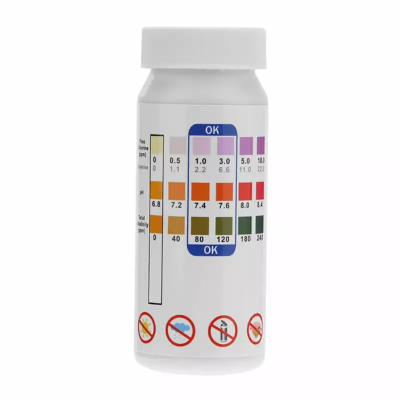 6 1 PH Alkalinity Water Hardness Test Strips 50Pcs SPA Swim Pool Chlorine Testing 3