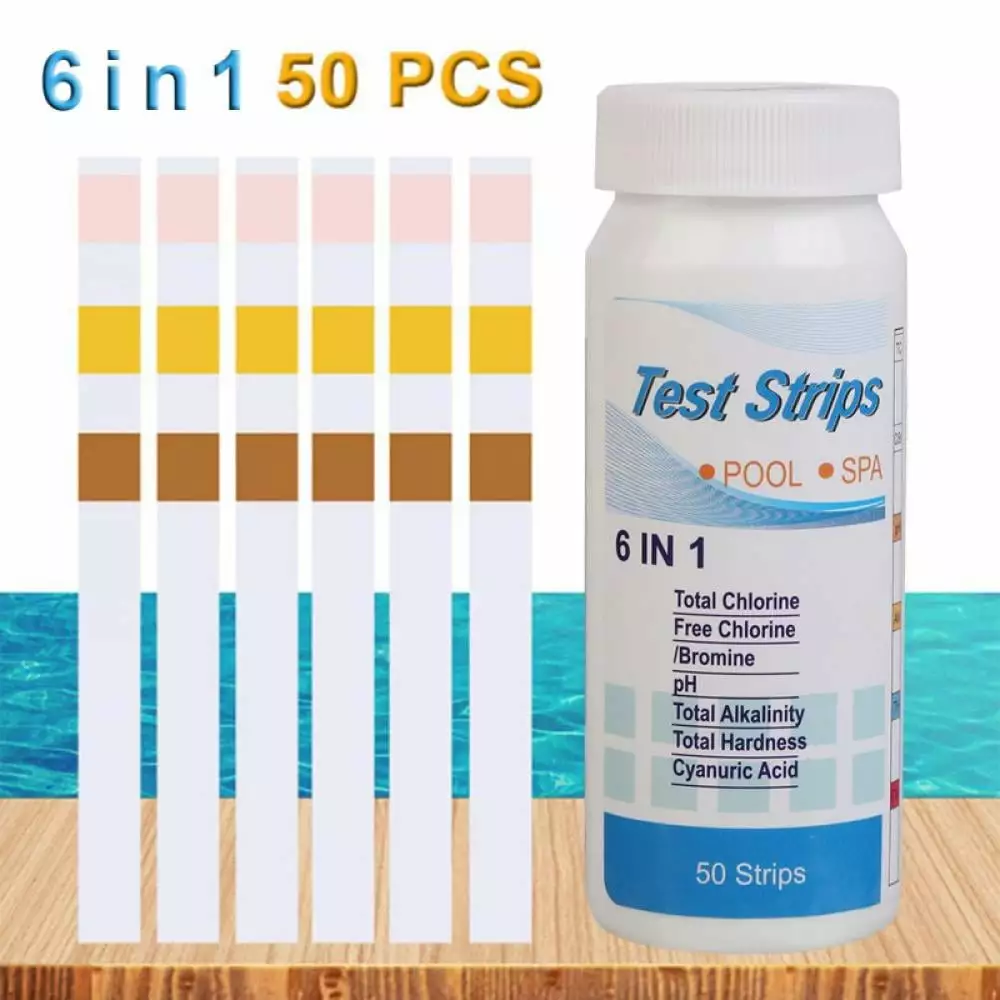 Bullpiano Swimming Pool Testing Strips Accurate Spa and Pool Water Chemical Analysis 100pcs