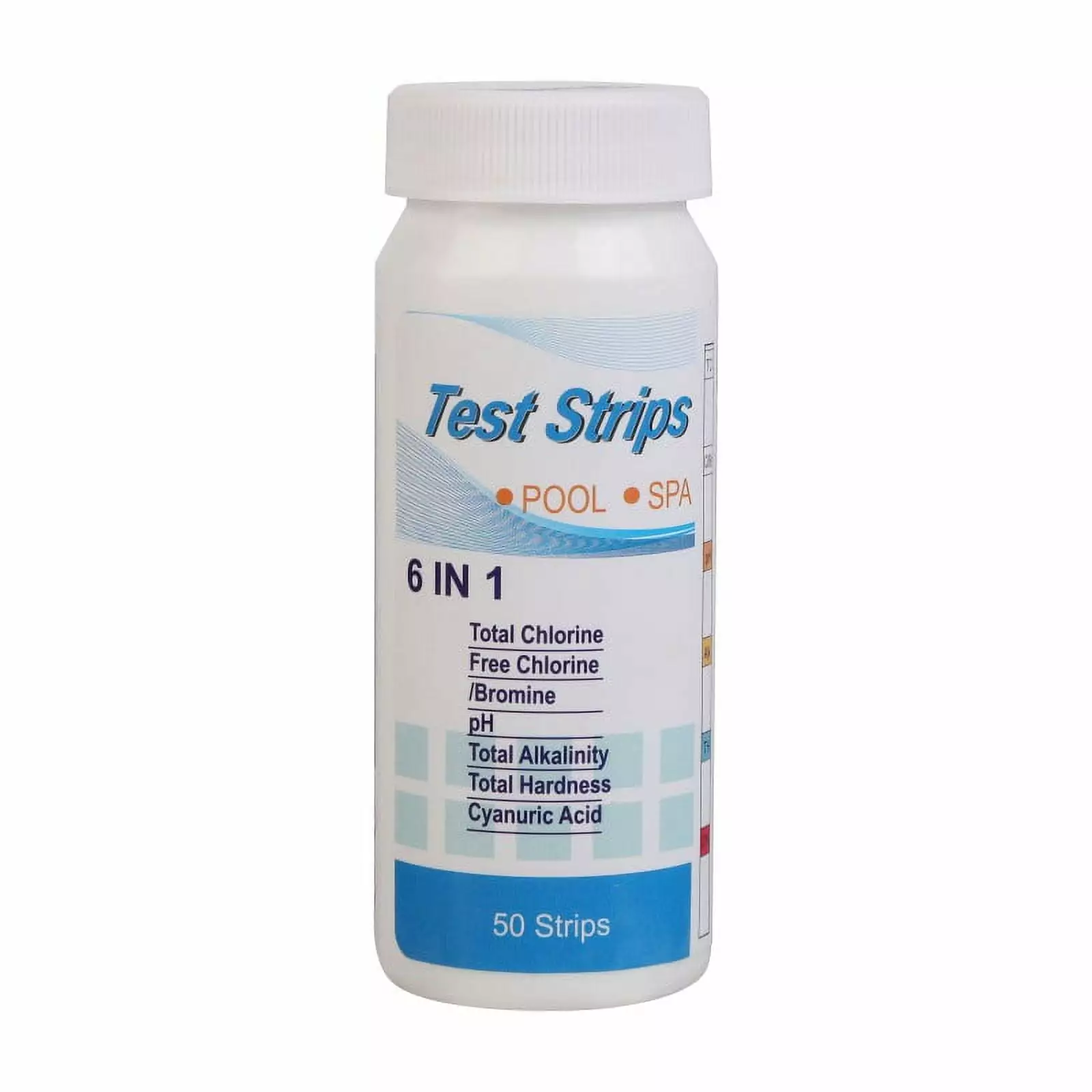 50 Count Pool Test Strips Hot Tub and Swimming Pool Chemical Testing