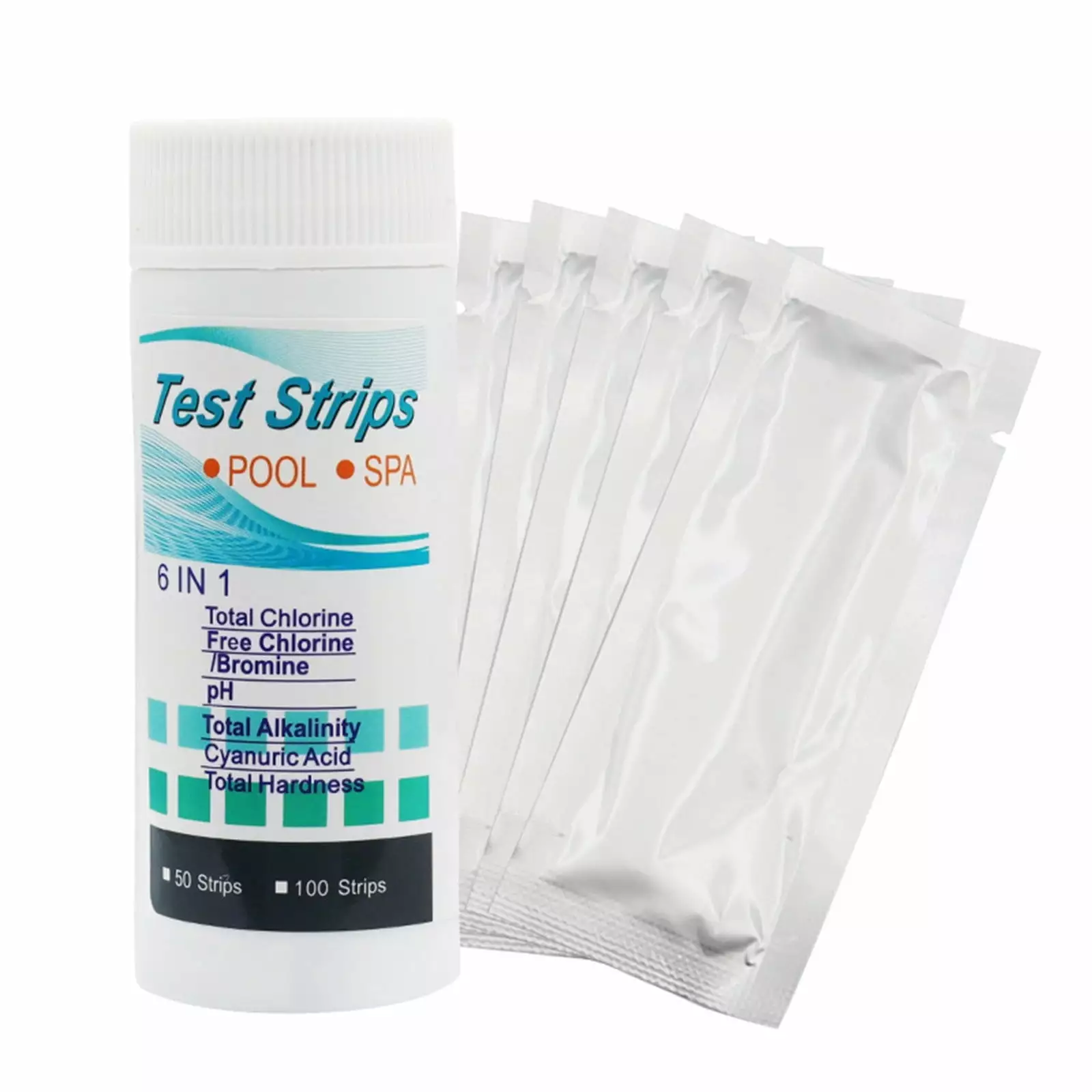 6 1 Pool and Spa Test Strips Kit - 50 Accurate Test Strips Spa, Swimming Pool, and Hot Tubs