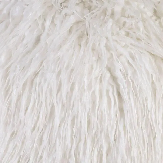 Sheri White 20x20 Inch Shaggy Throw Pillow Set 2