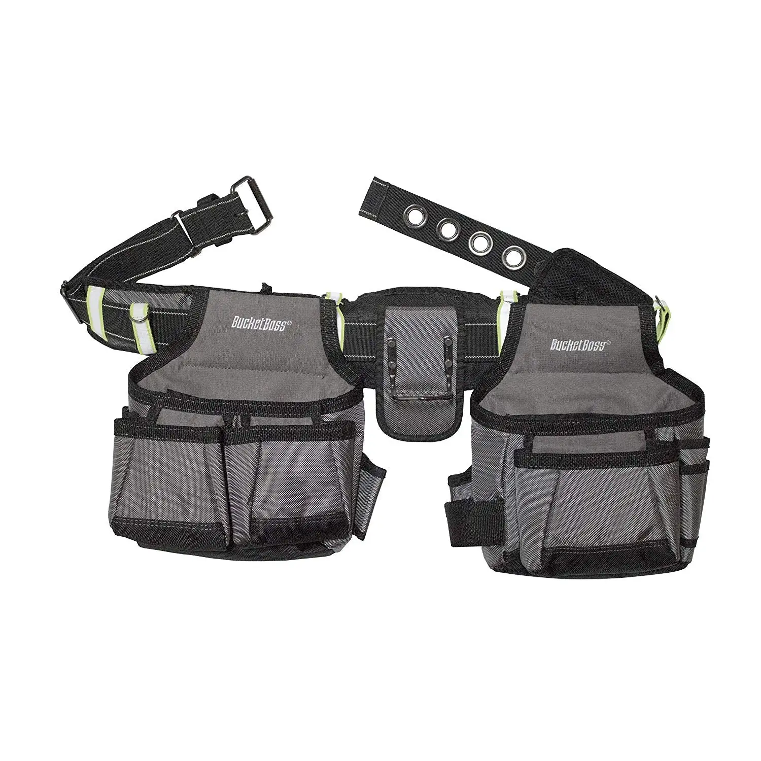Bucket Boss 55105-HV High Visibility Contractors Rig 2 Bags & 29 Pockets Tool Organizer
