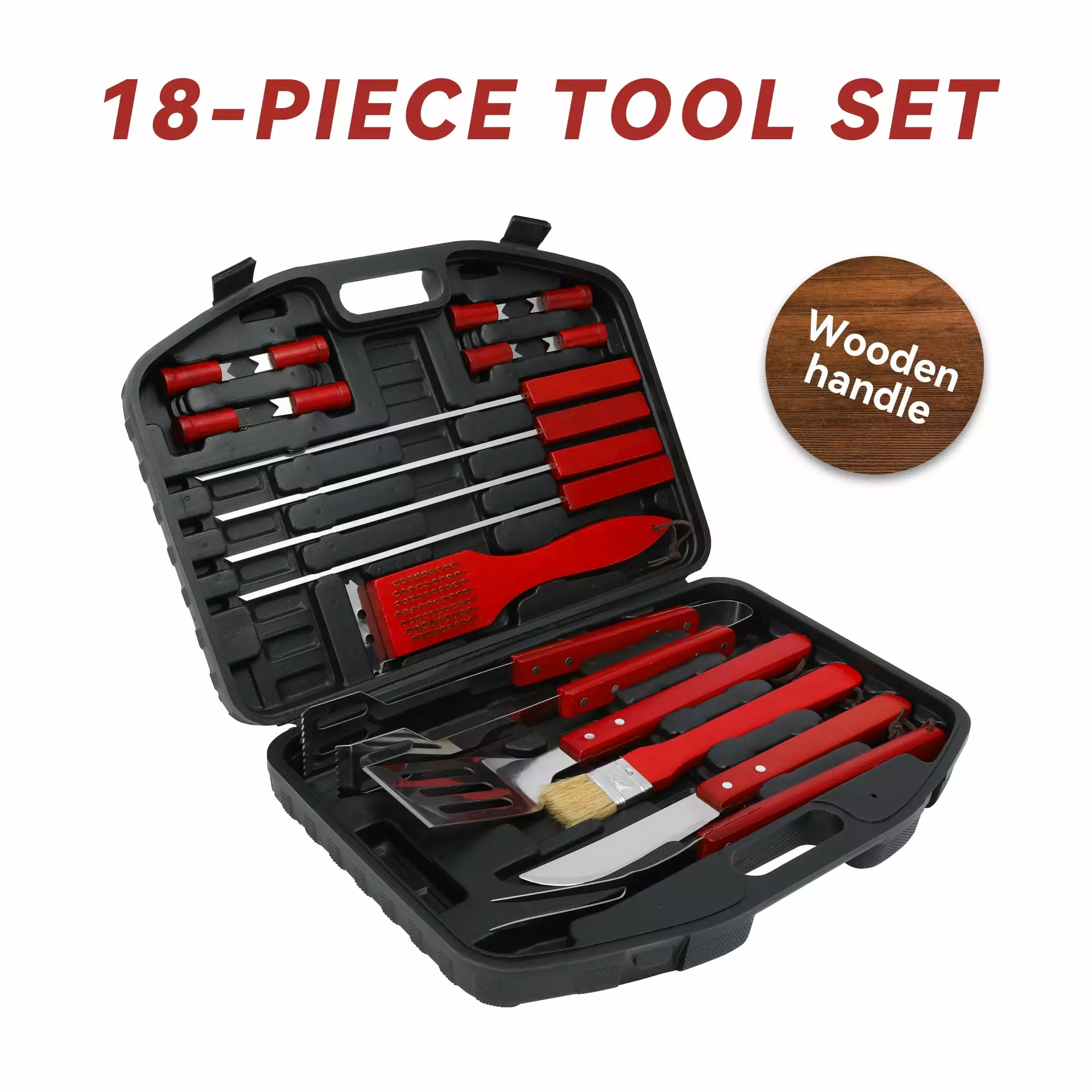 Royal Gourmet TF1819 18-Piece Stainless Steel BBQ Grill Tool Set Non-Stick Protection
