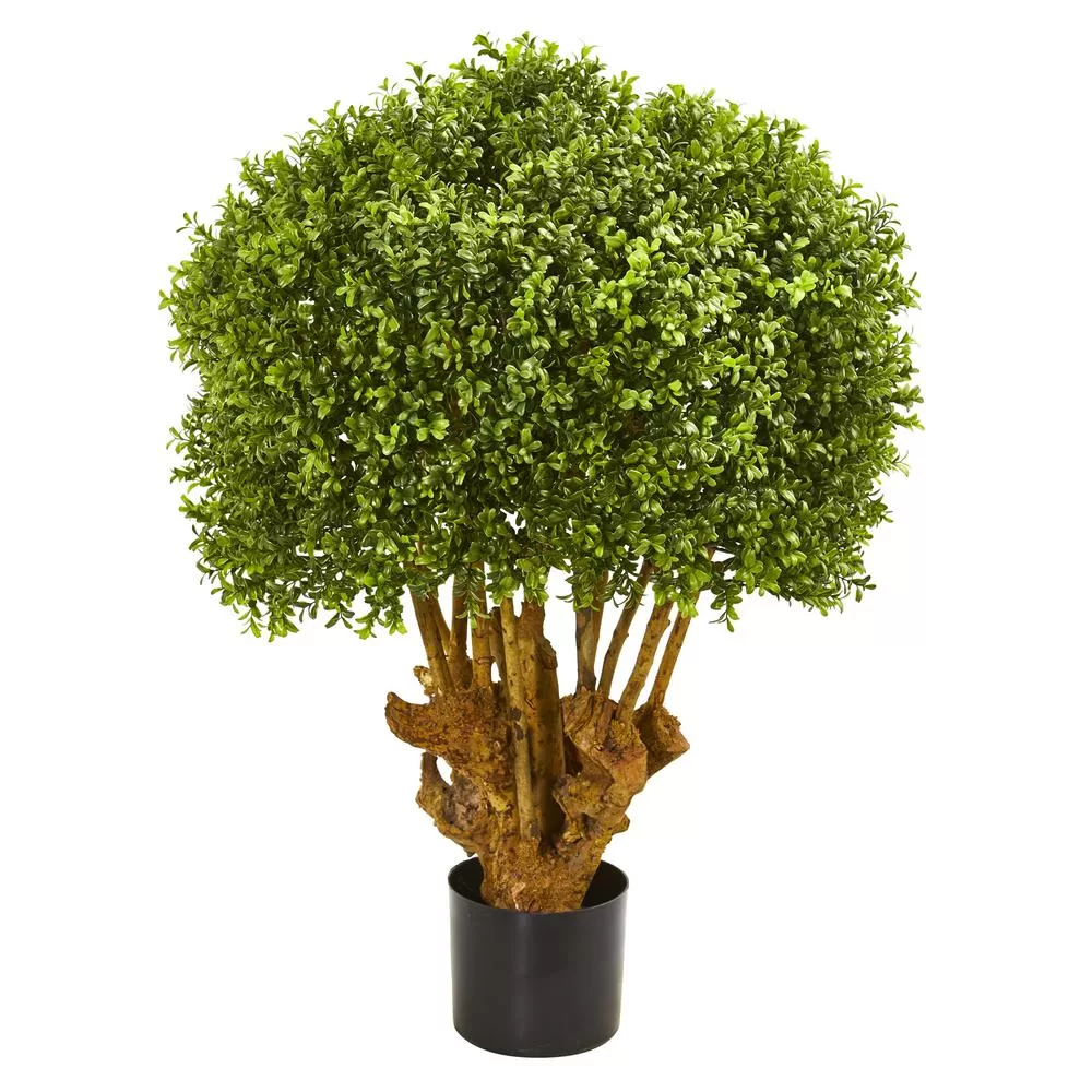 Nearly Natural 3 Ft Boxwood Artificial Topiary Tree Home and Garden Decor