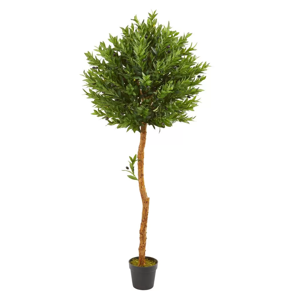 Nearly Natural 5.5 Foot Indoor Outdoor Olive Topiary Artificial Tree