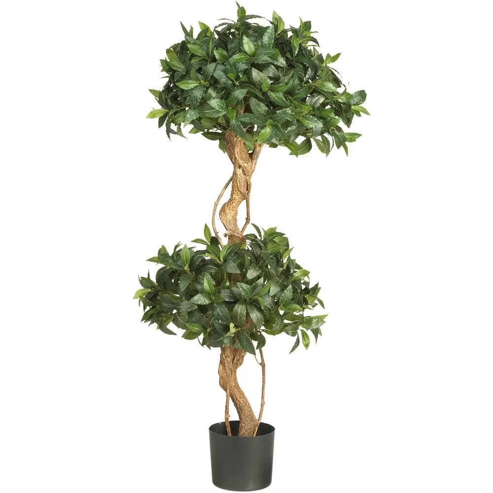 Nearly Natural 4 Foot Sweet Bay Double Ball Topiary Silk Tree