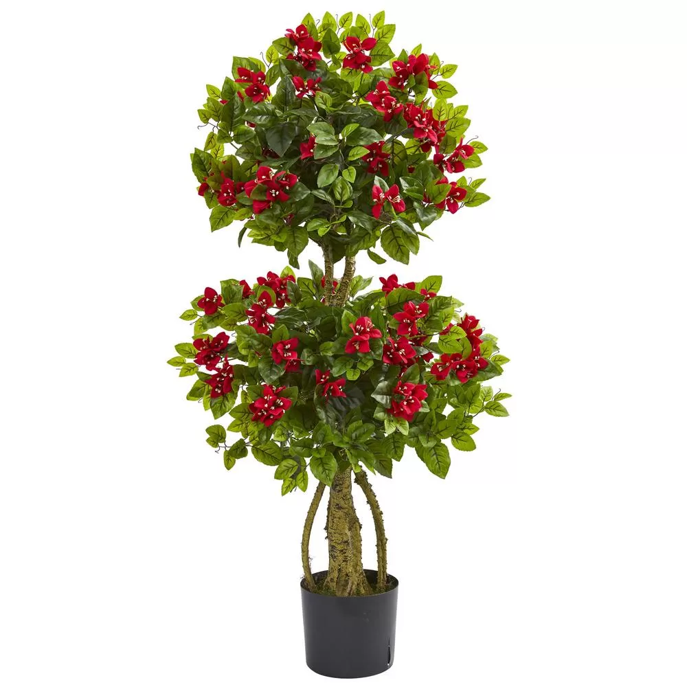 Nearly Natural 4 Inch Double Bougainvillea Artificial Topiary Tree