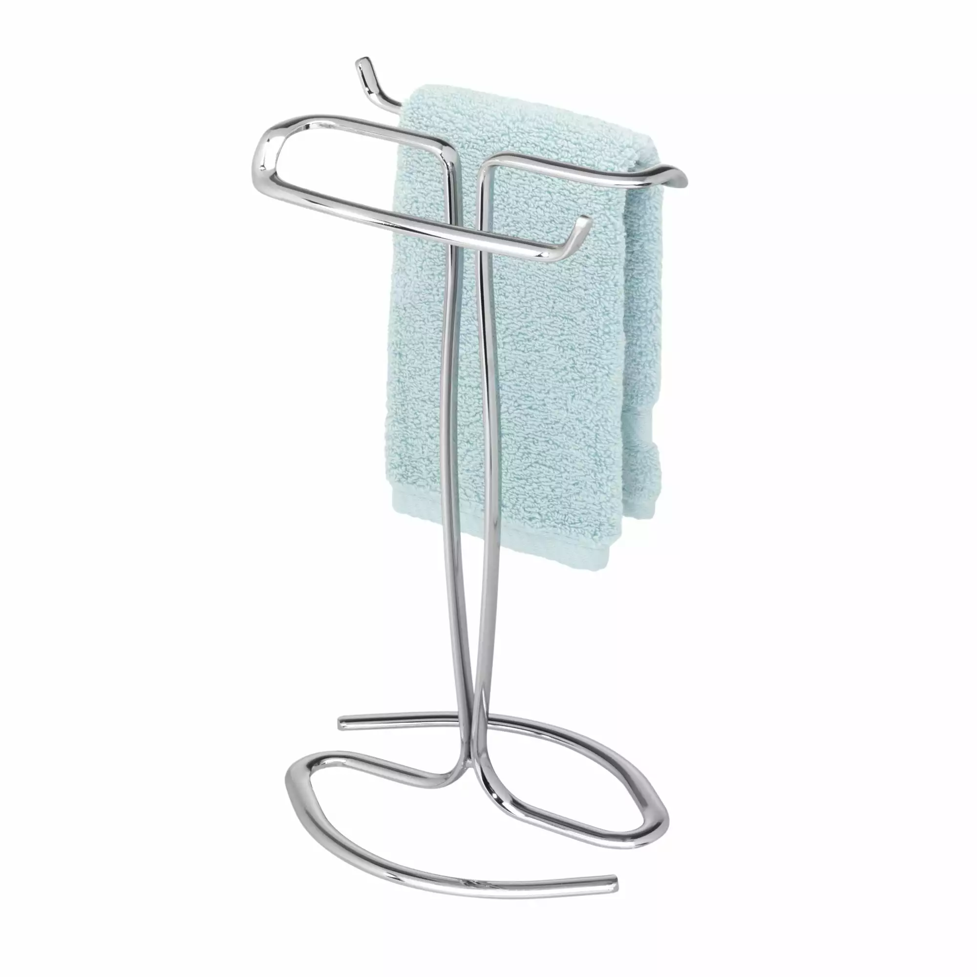 iDesign Axis Steel Fingertip Towel Holder Bathroom and Kitchen