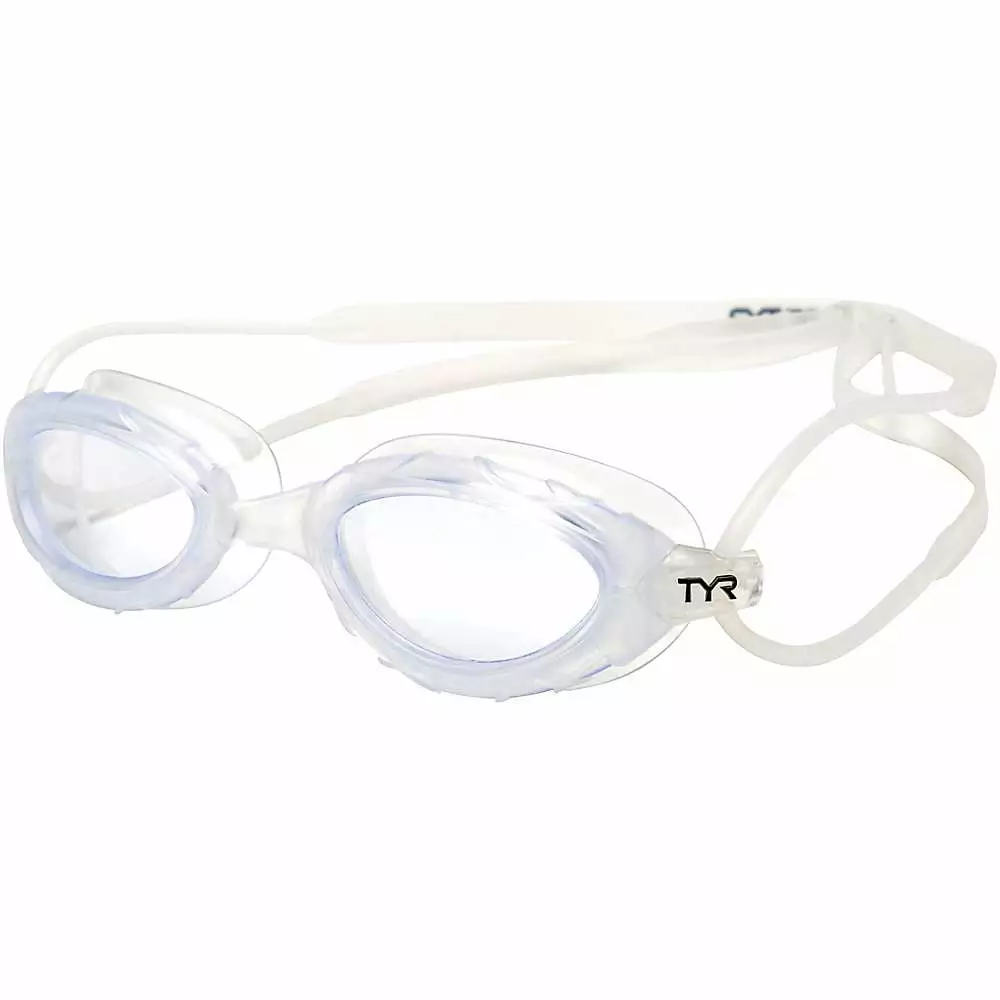 TYR White and Clear Swimming Sport Goggles Pool Training