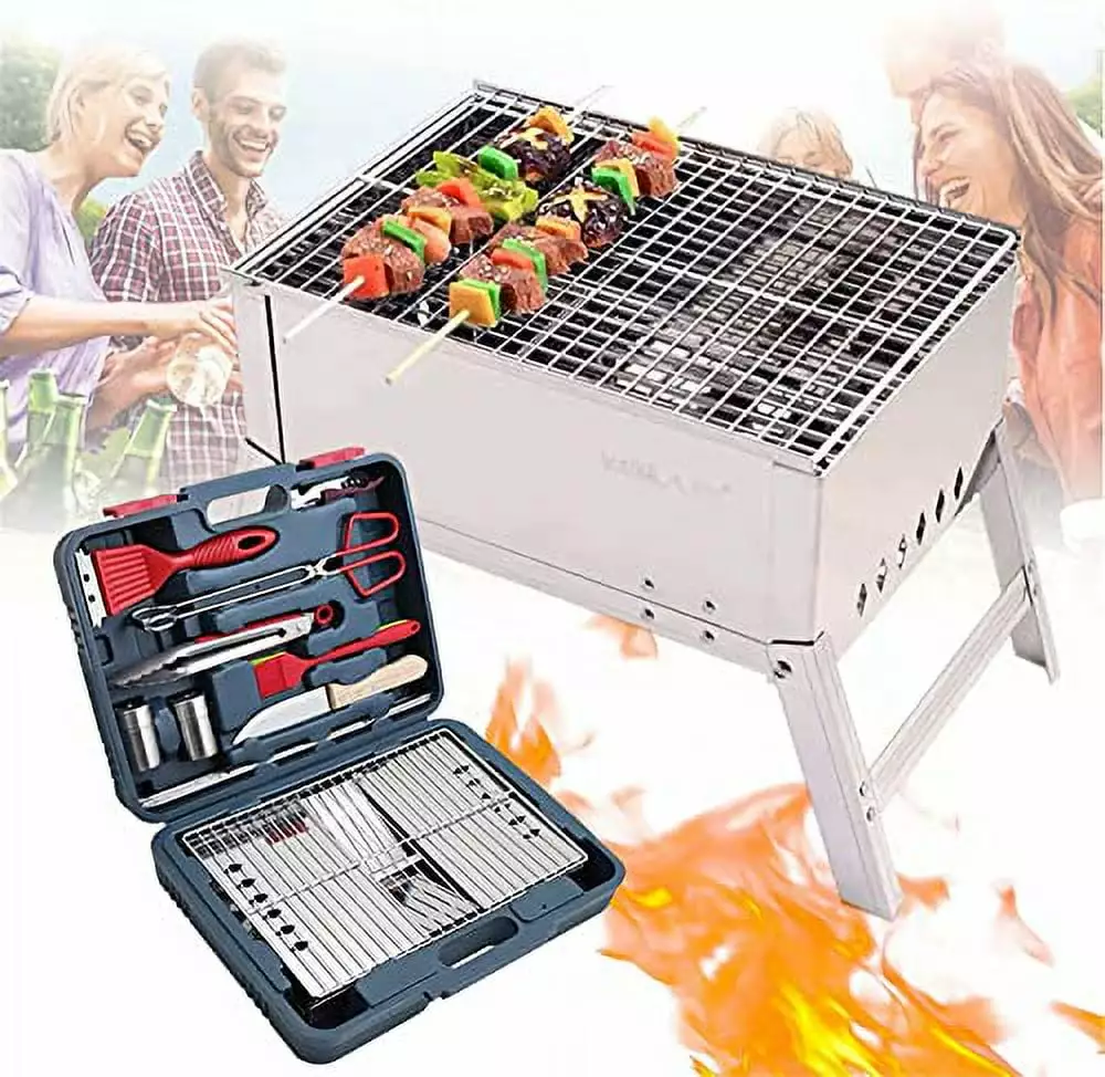 DNYSYSJ Travel-friendly Charcoal Grill Kits Stainless Steel Camping Grill Rjoy