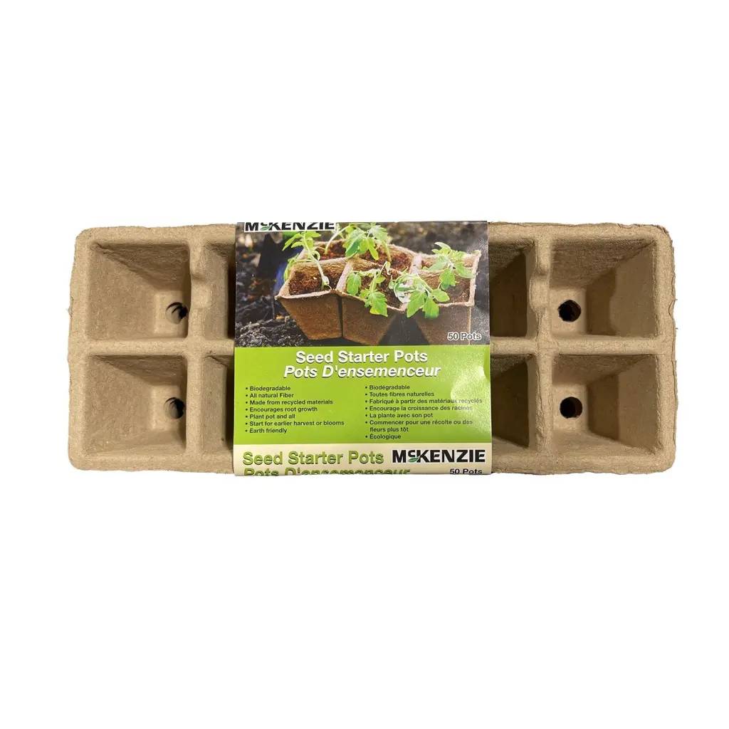 McKenzie Biodegradable Seed Starter Trays 50 Pots Gardening