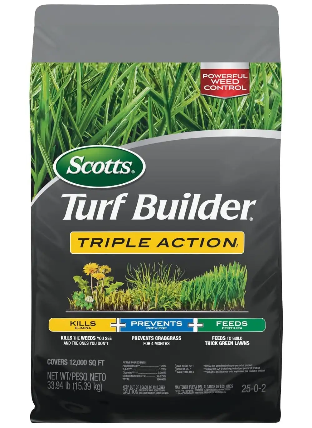 Scotts 26019 Turf Builder Triple Action Lawn Fertilizer 33.94 Lbs