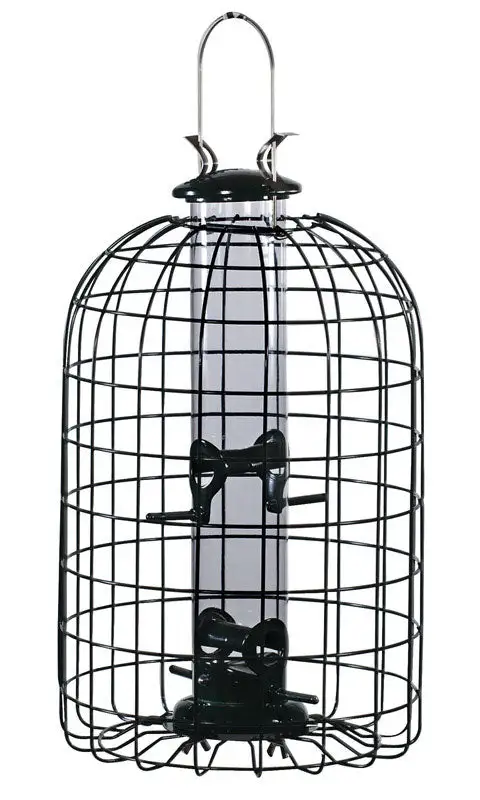 Audubon Wild Bird 1.25 lb Plastic/Wire Caged Tube Bird Feeder 4 ports - Squirrel Proof Design
