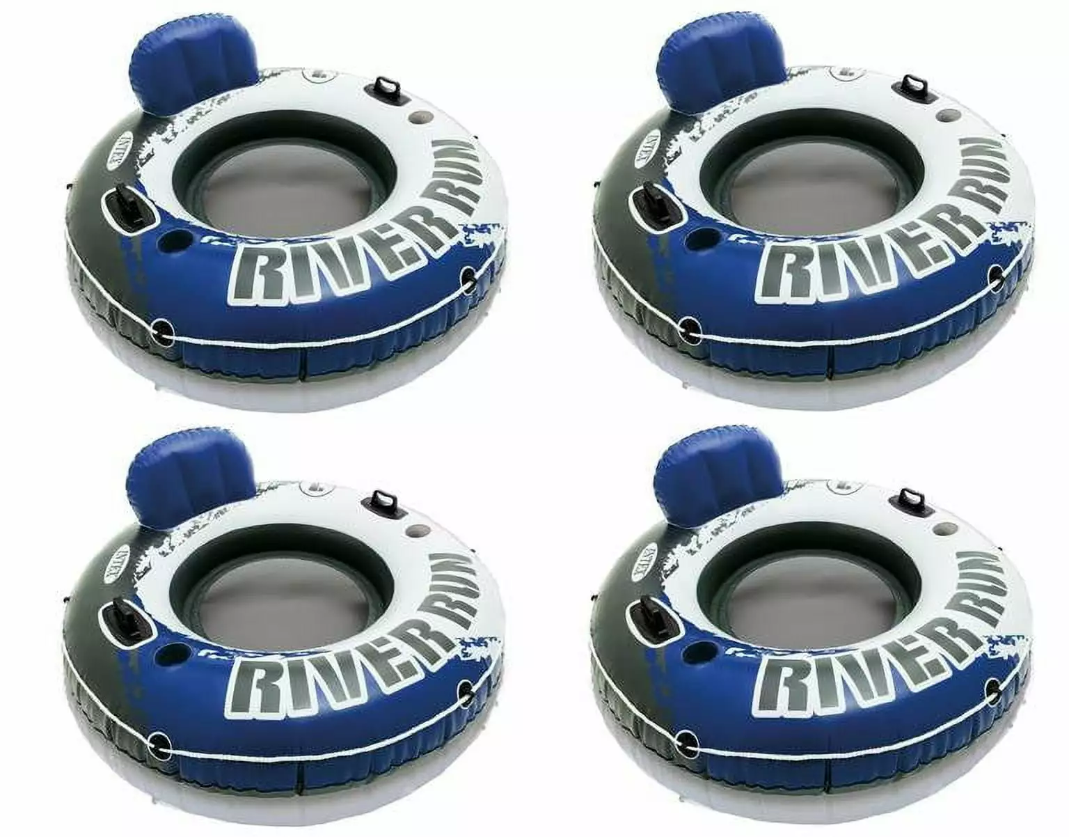 Intex River Run Inflatable Floating Tube Water Raft Lake River Pool 4 Pack