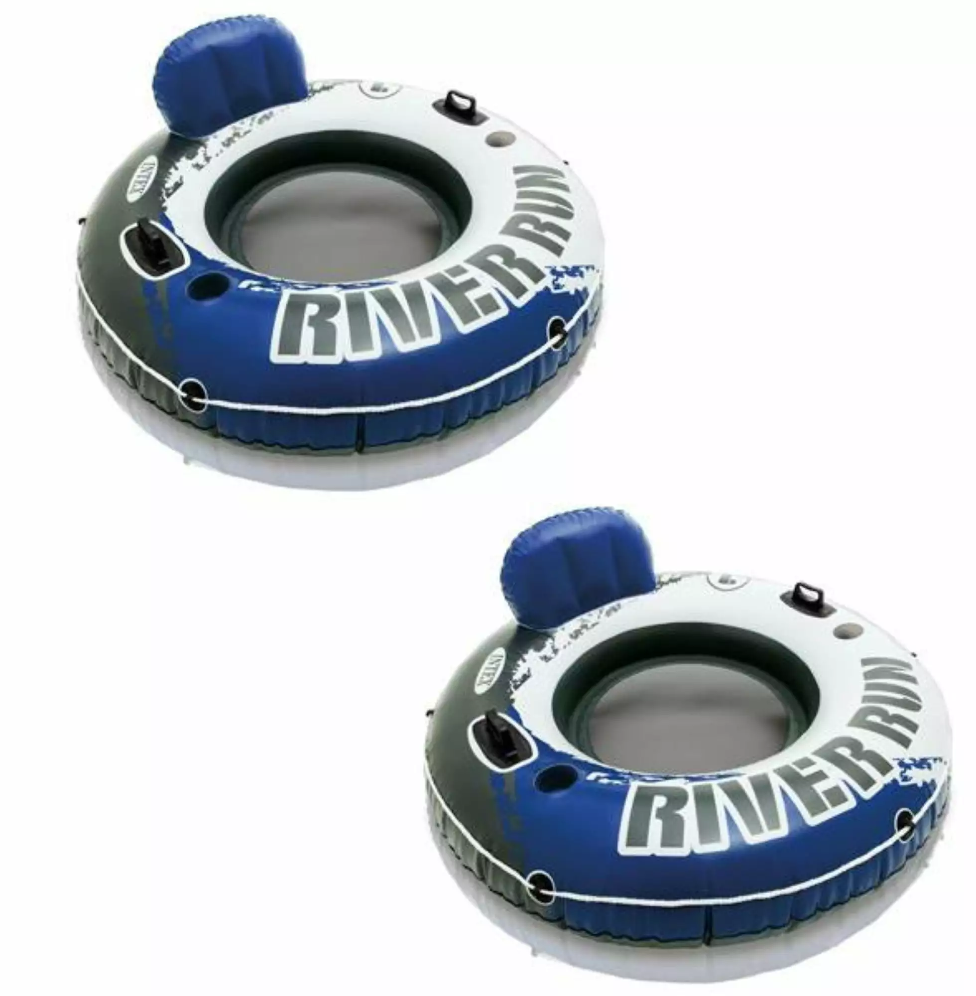 Intex River Run Inflatable Floating Water Tube Raft 2 Pack Lake Pool River