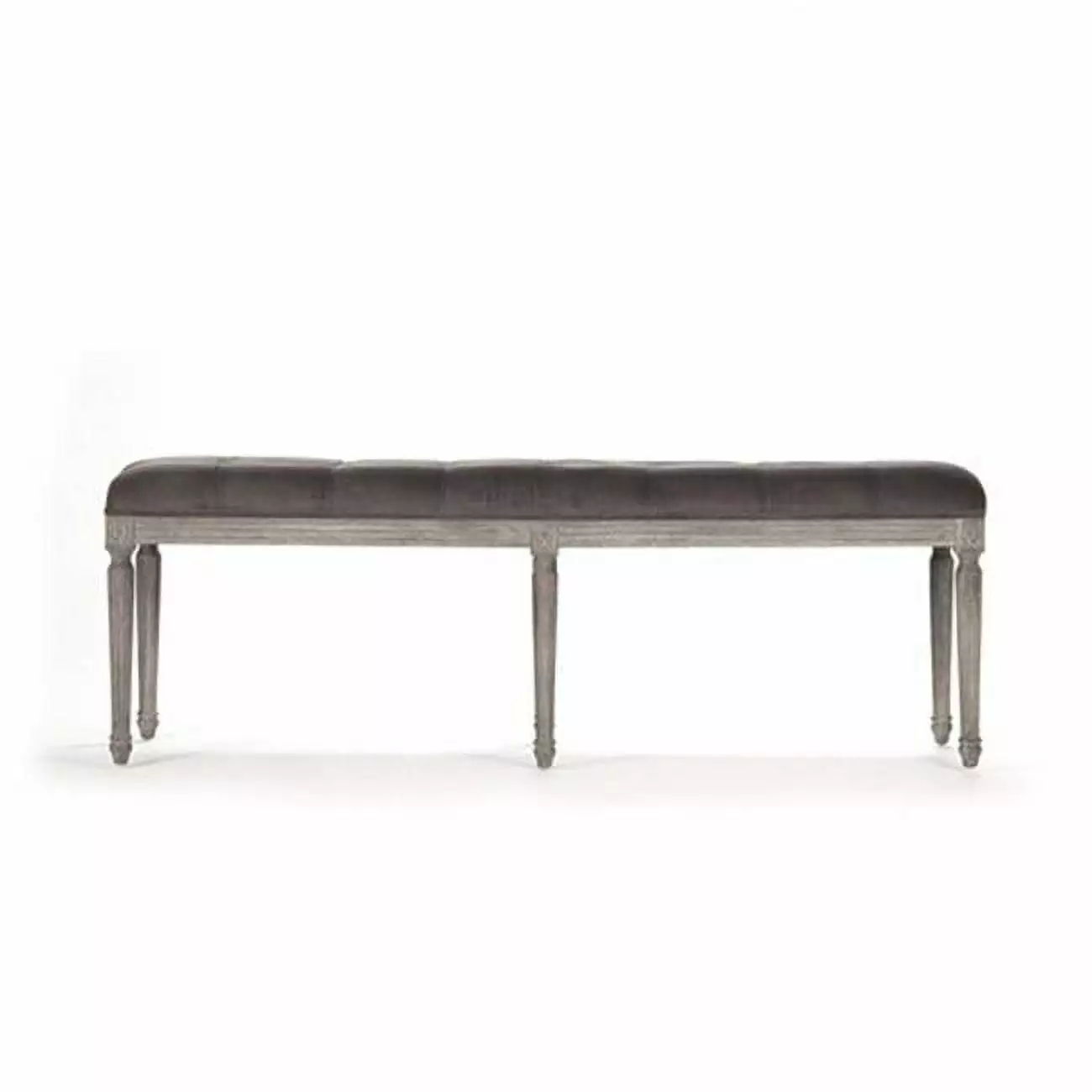Zentique CFH034-3 E272 V011 Louis Tufted Bench Brown Velvet - 54 x 19 x 16 - Classic Living Room Furniture Benches