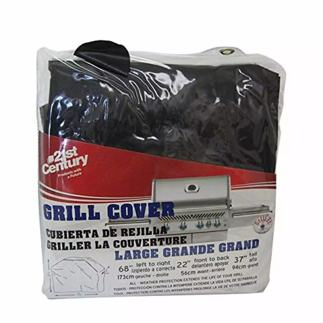 Heavy Duty Vinyl Grill Cover 68x21x37 Inches Waterproof Outdoor BBQ Protection Claustro