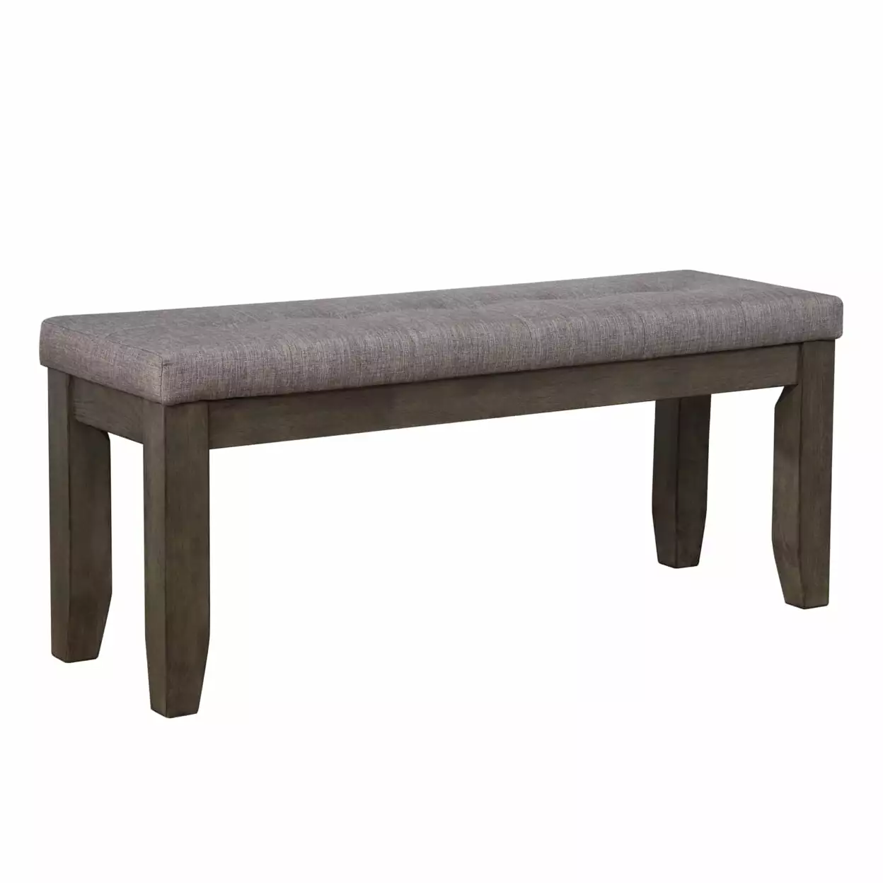 Two Tone Rectangular Bench - Brown and Gray Fabric Upholstered Seat Bench Benches Saltoro Sherpi