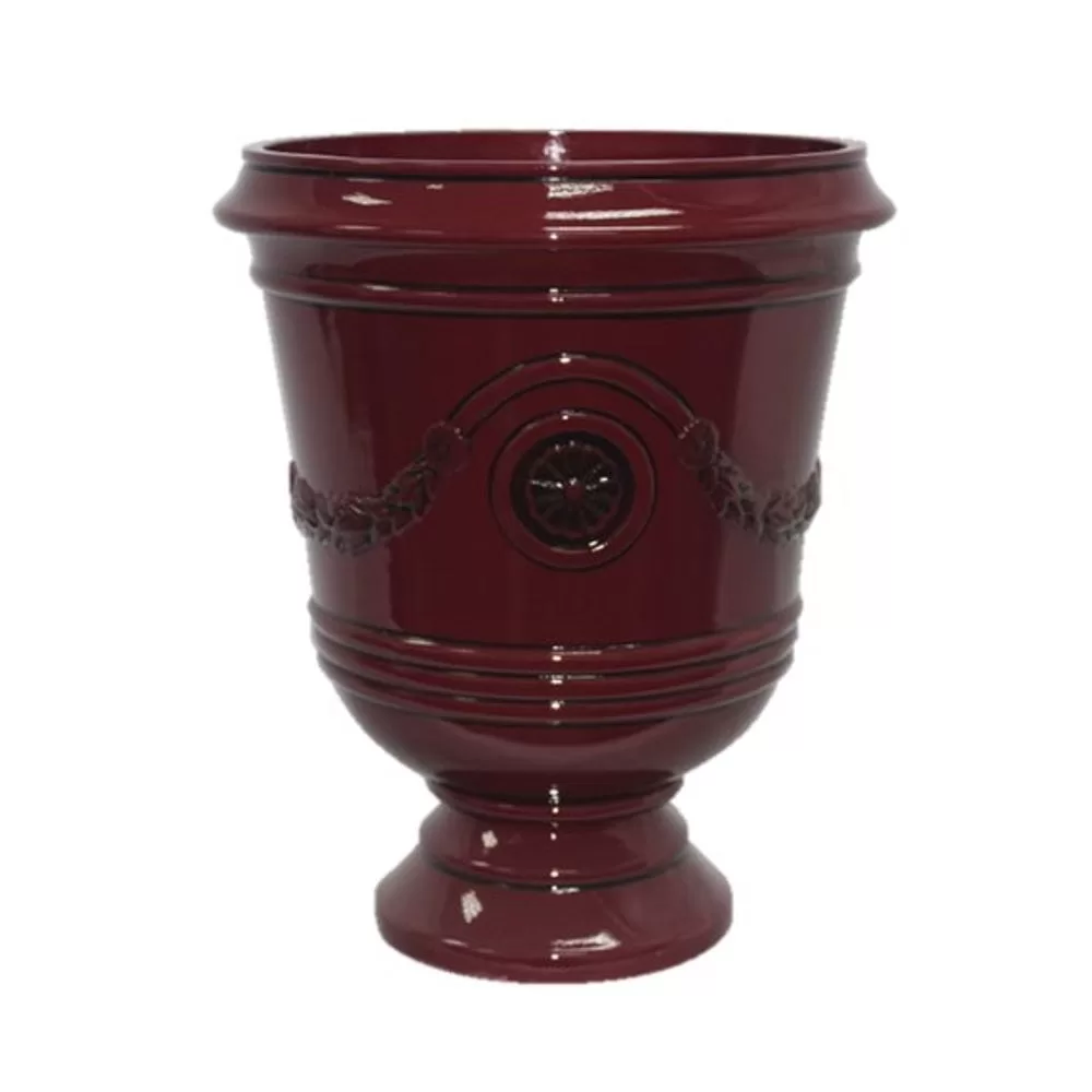 Southern Patio CMX-047025 Oxblood Porter Urn Planter 15.5 Inch Garden Pot
