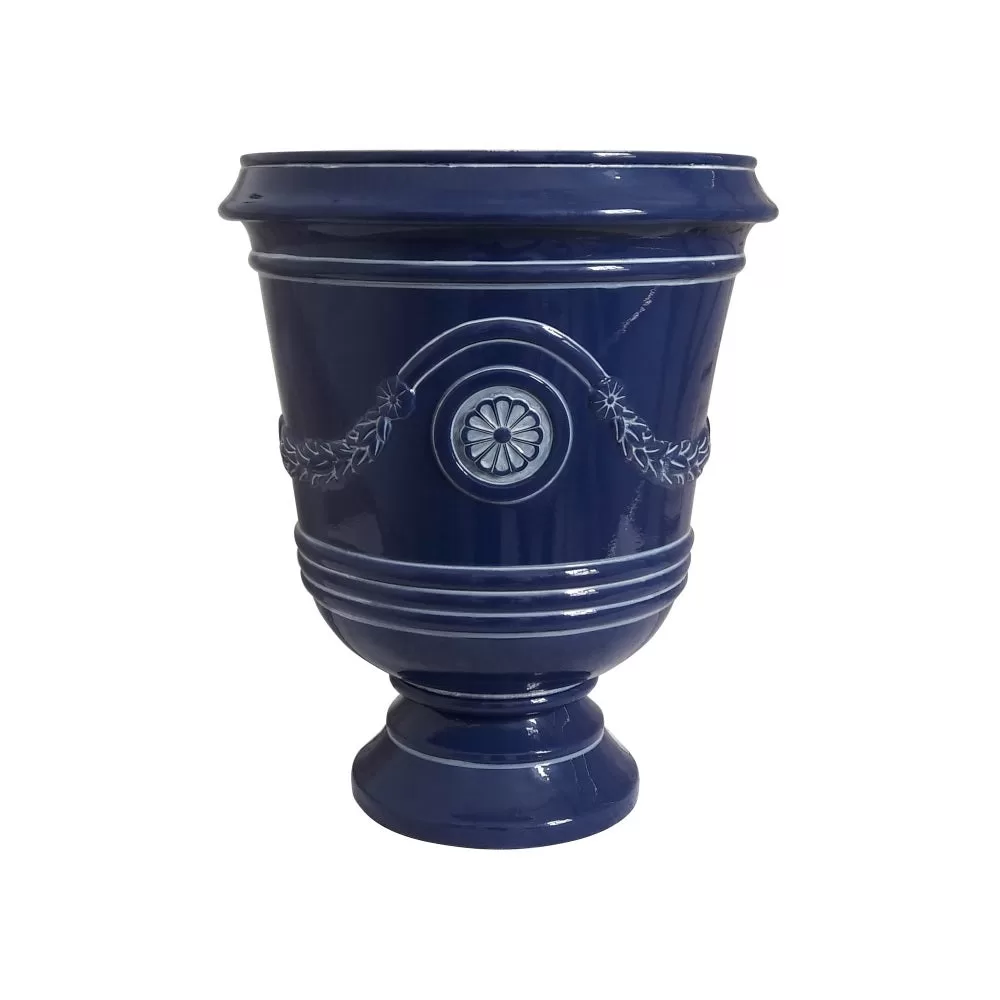 Southern Patio CMX-064725 Navy Urn Planter 15.5 Inch Outdoor Garden Decor