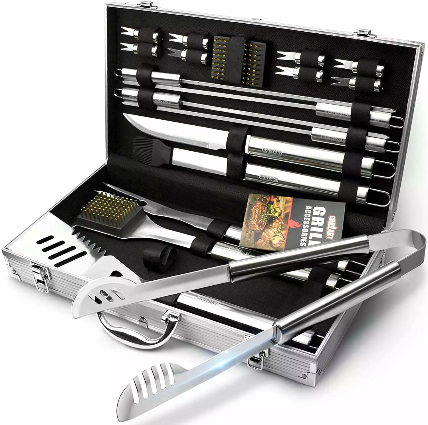 19-Piece Stainless-Steel BBQ Grill Utensil Set Aluminum Case Outdoor Grilling Accessories Gift Men Dreamstime